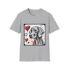 Weimaraner Bold Heart Sketch | Unisex Dog T-Shirt