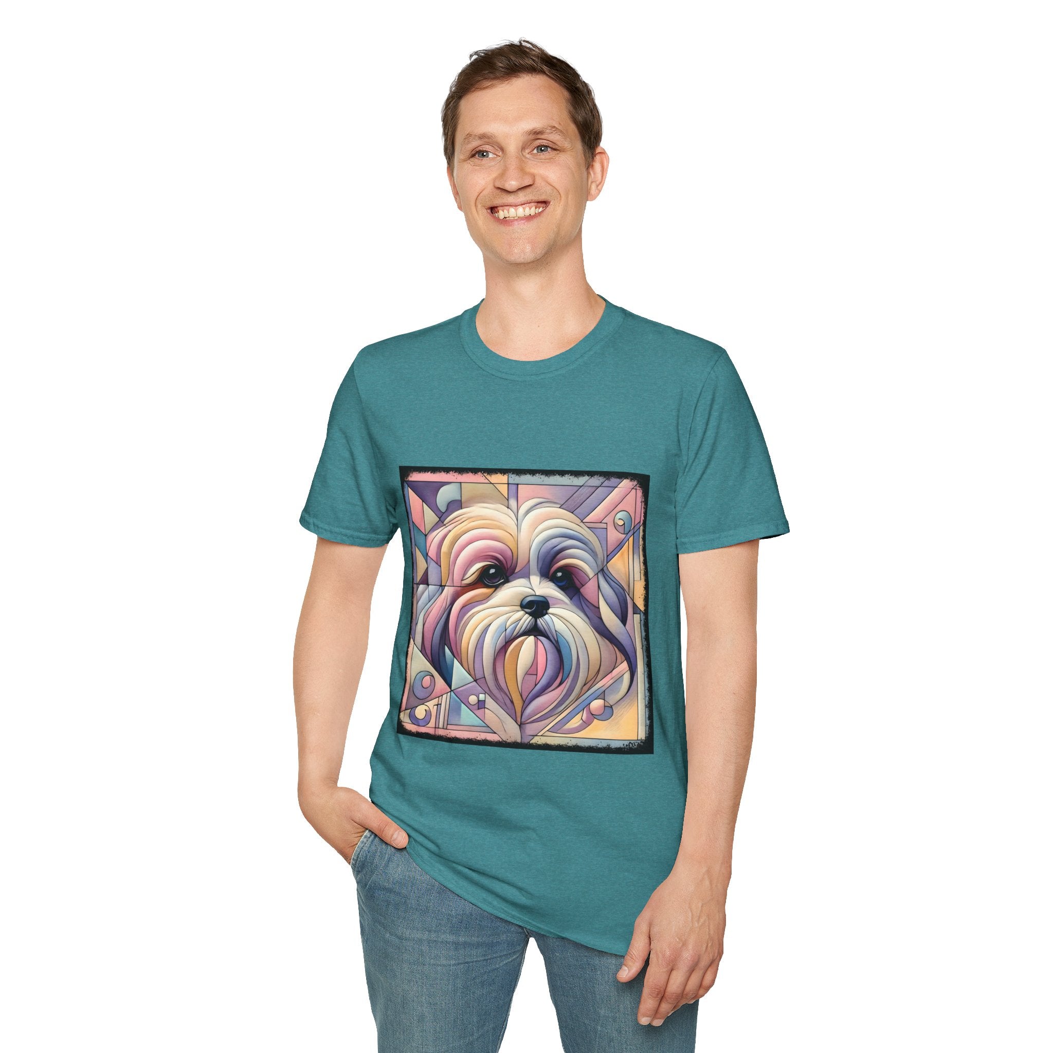 Lhasa Apso Pastel Geometric | Unisex Dog T-Shirt
