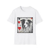 Border Collie Bold Heart Sketch | Unisex Dog T-Shirt
