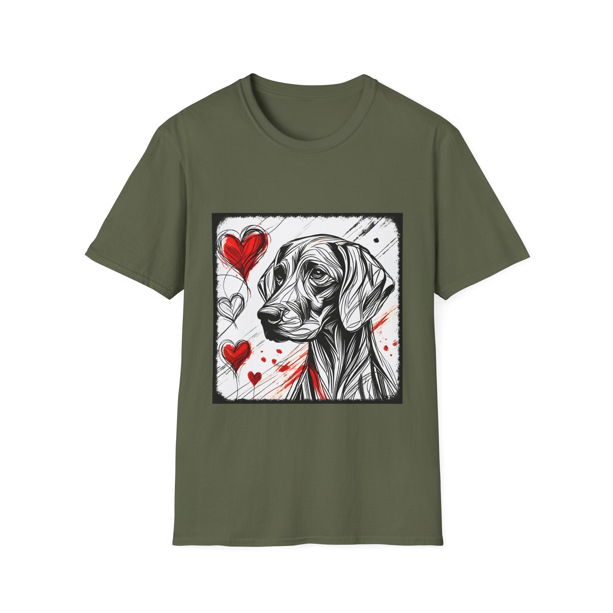 Weimaraner Bold Heart Sketch | Unisex Dog T-Shirt