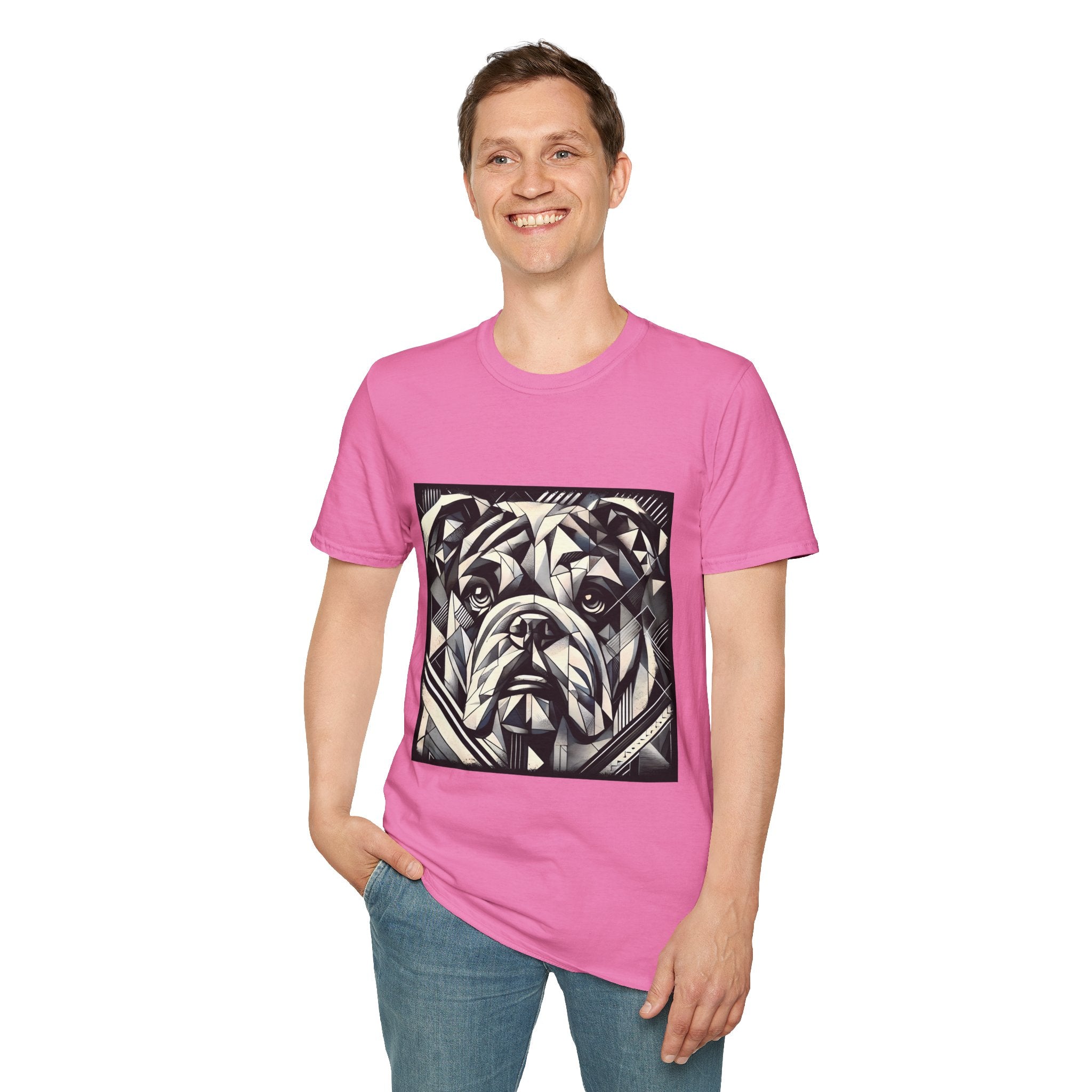 Bulldog B&W Geometric | Unisex Dog T-Shirt