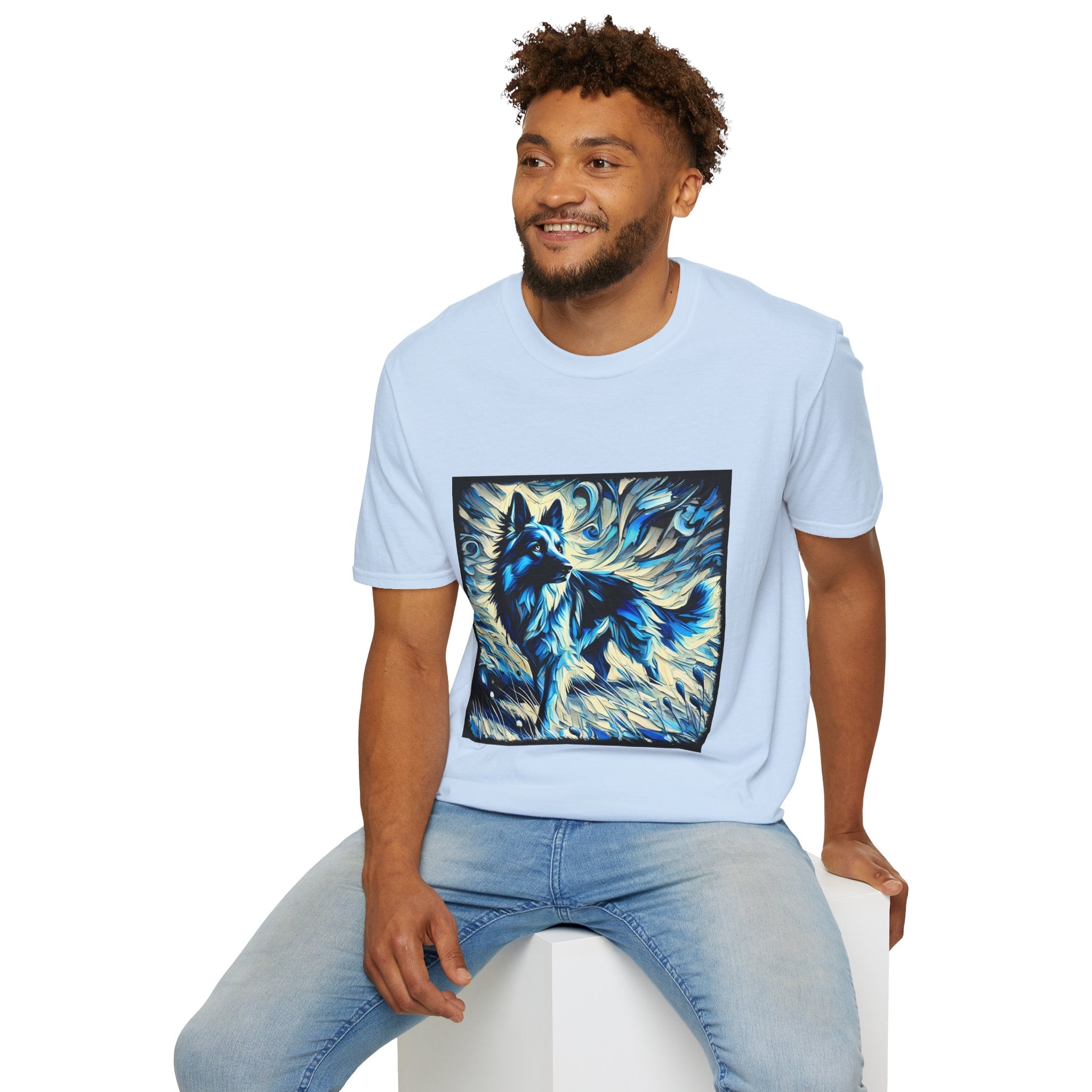 German Shepherd Blue Winter Swirl | Unisex Dog T-Shirt