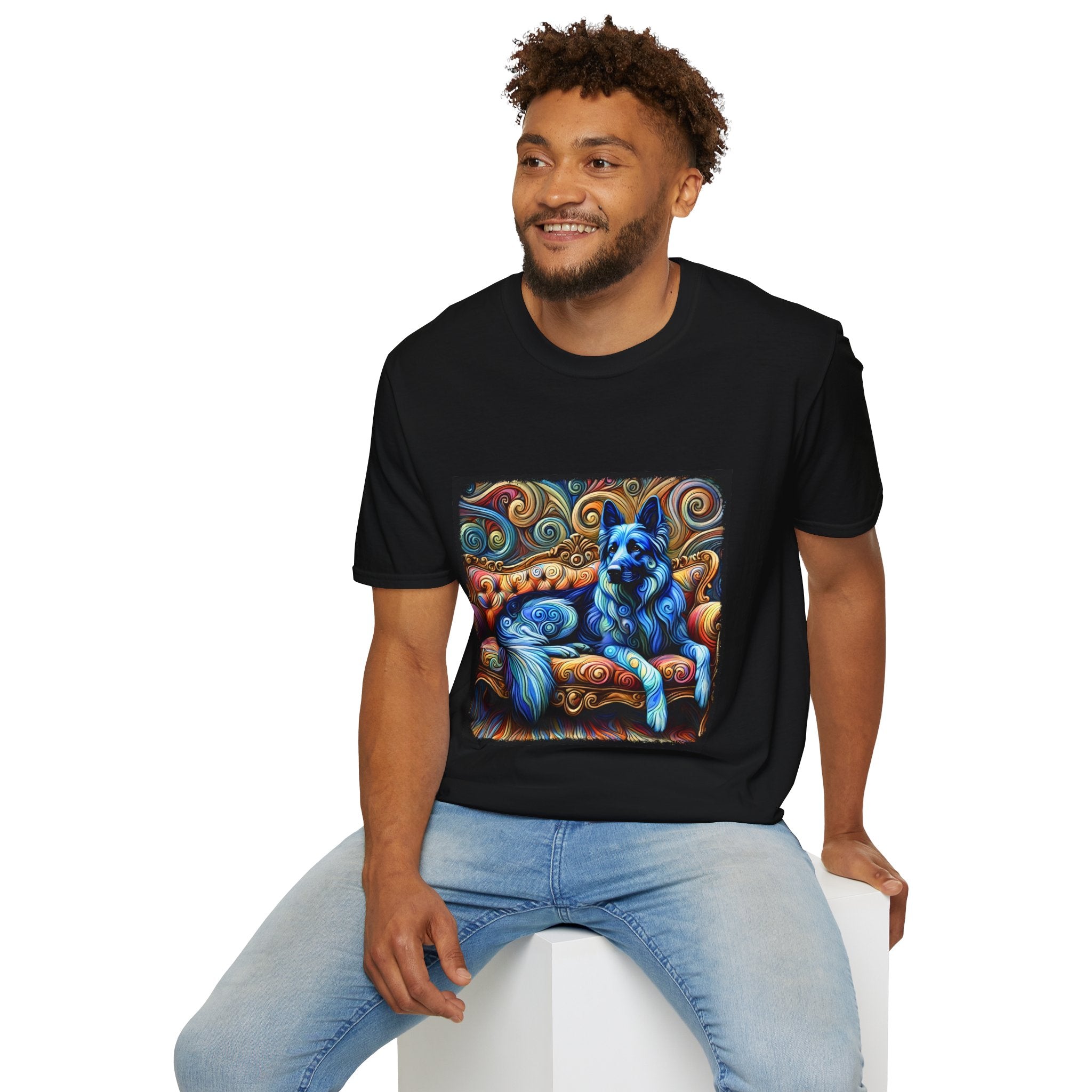 German Shepherd Blue Swirl | Unisex Dog T-Shirt