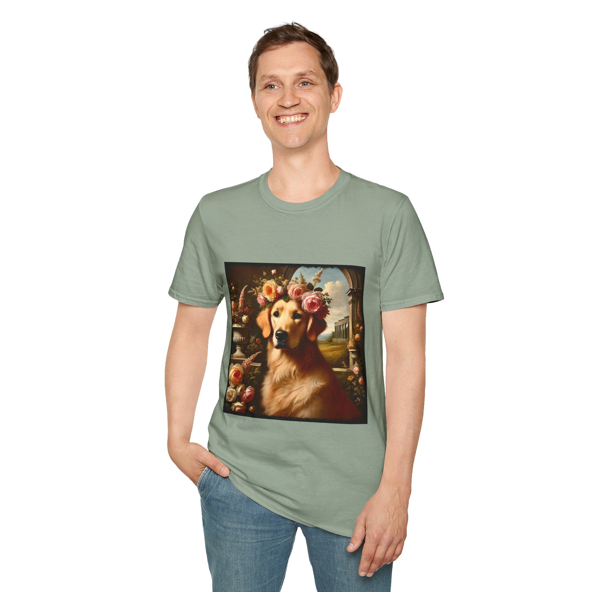 Golden Retriever Garden Bliss | Unisex Dog T-Shirt