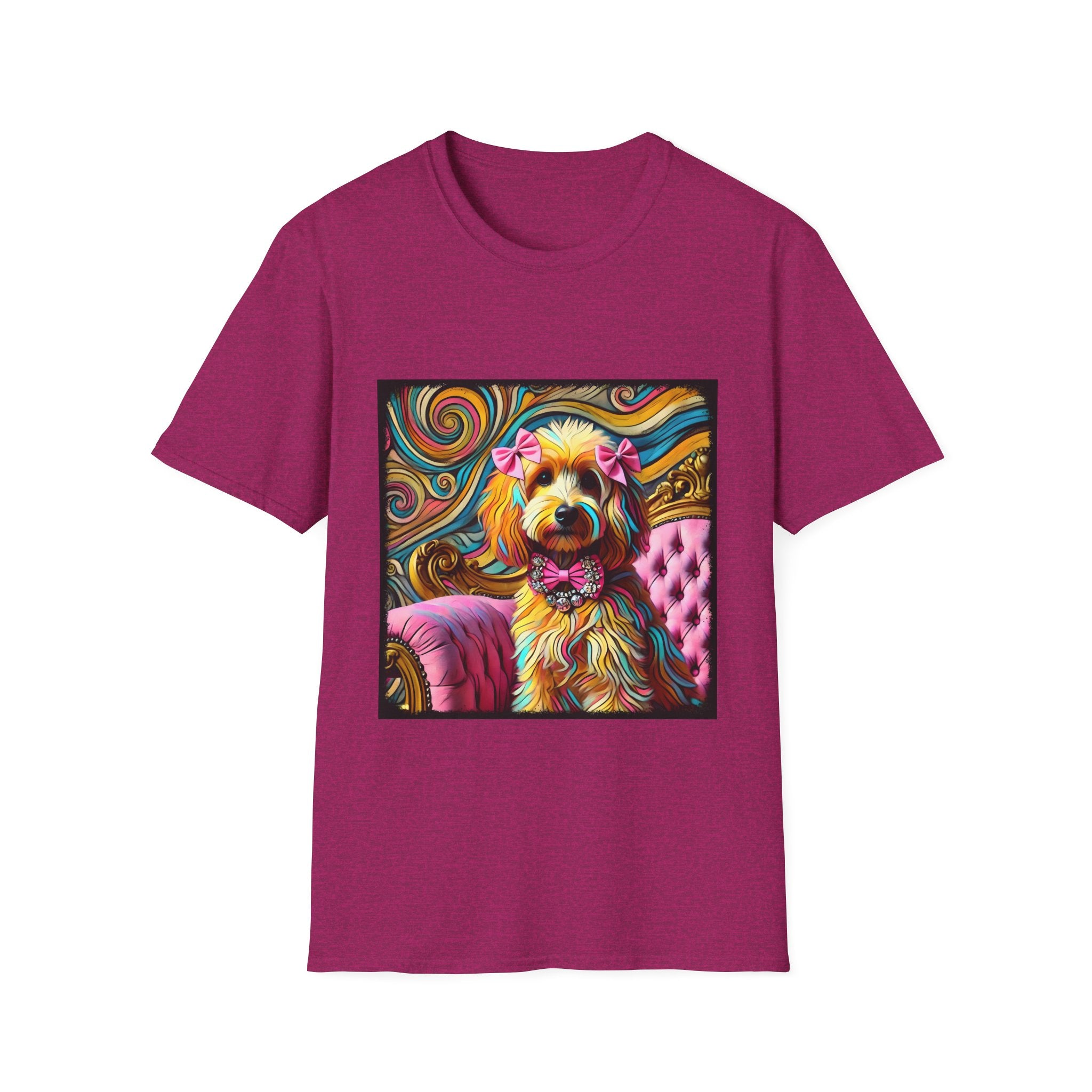 Goldendoodle Pink Diamond Bow Swirl  | Unisex Dog T-Shirt