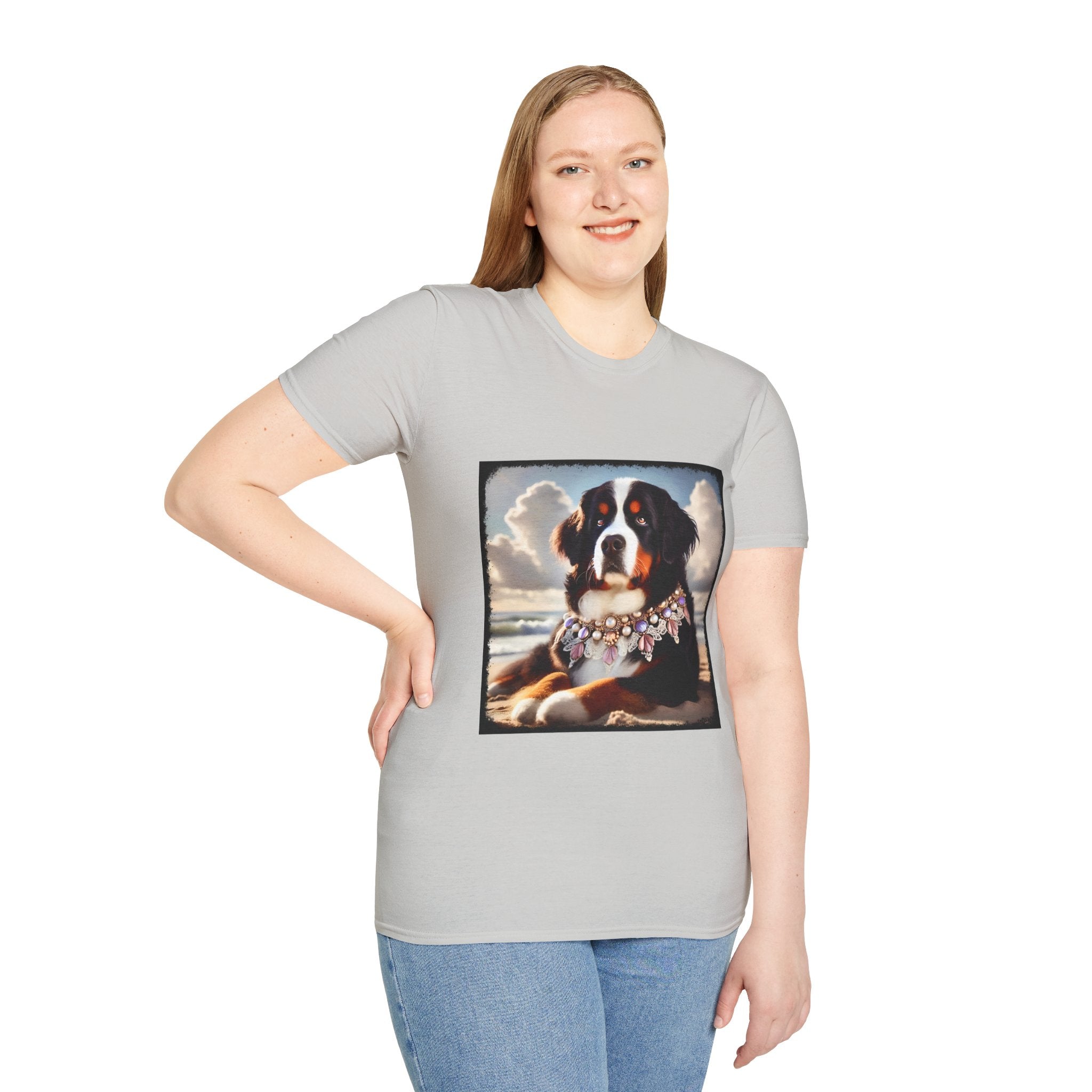 Bernese Mountain Dog Beach Belle | Unisex Dog T-Shirt