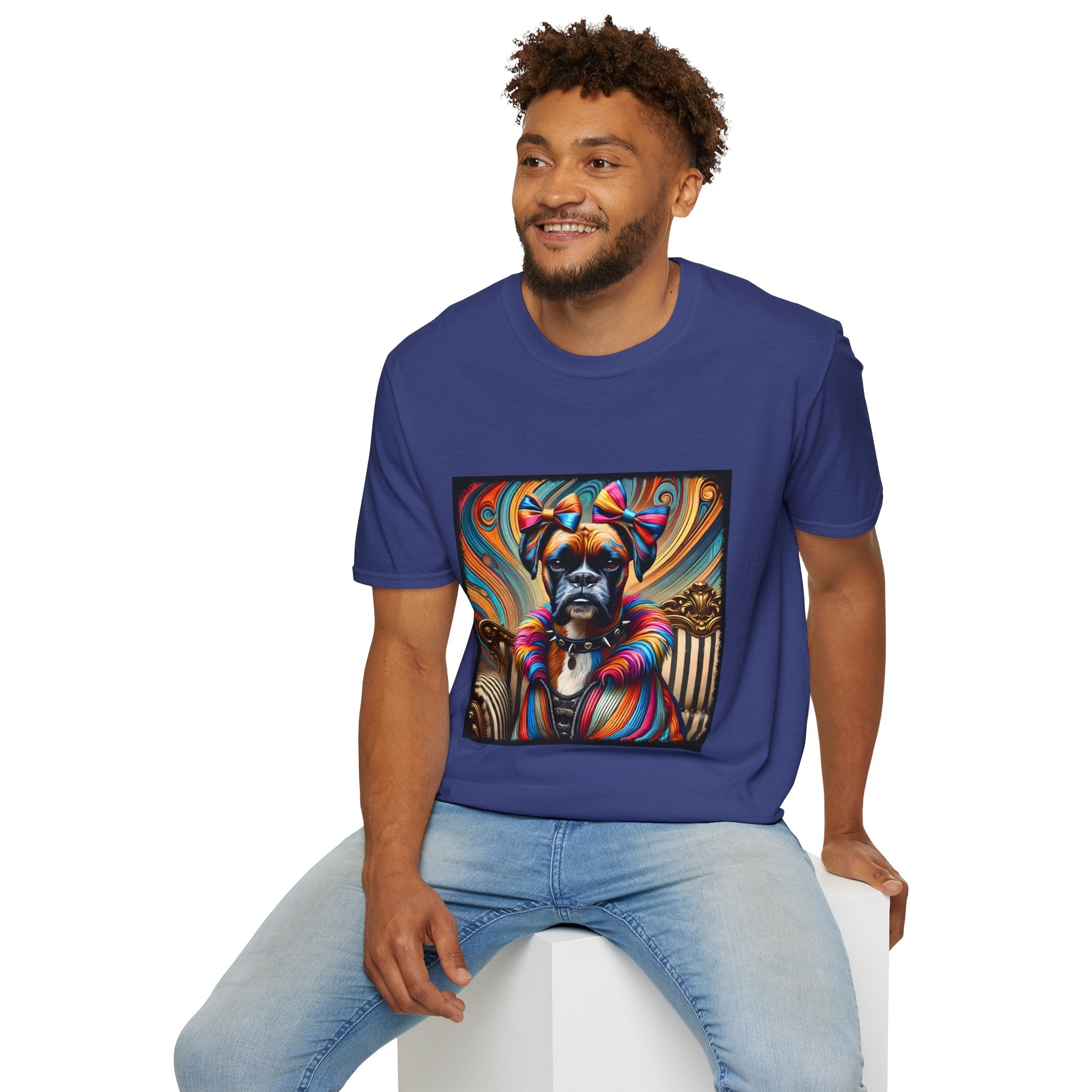 Boxer Rainbow Rocker | Unisex Dog T-Shirt