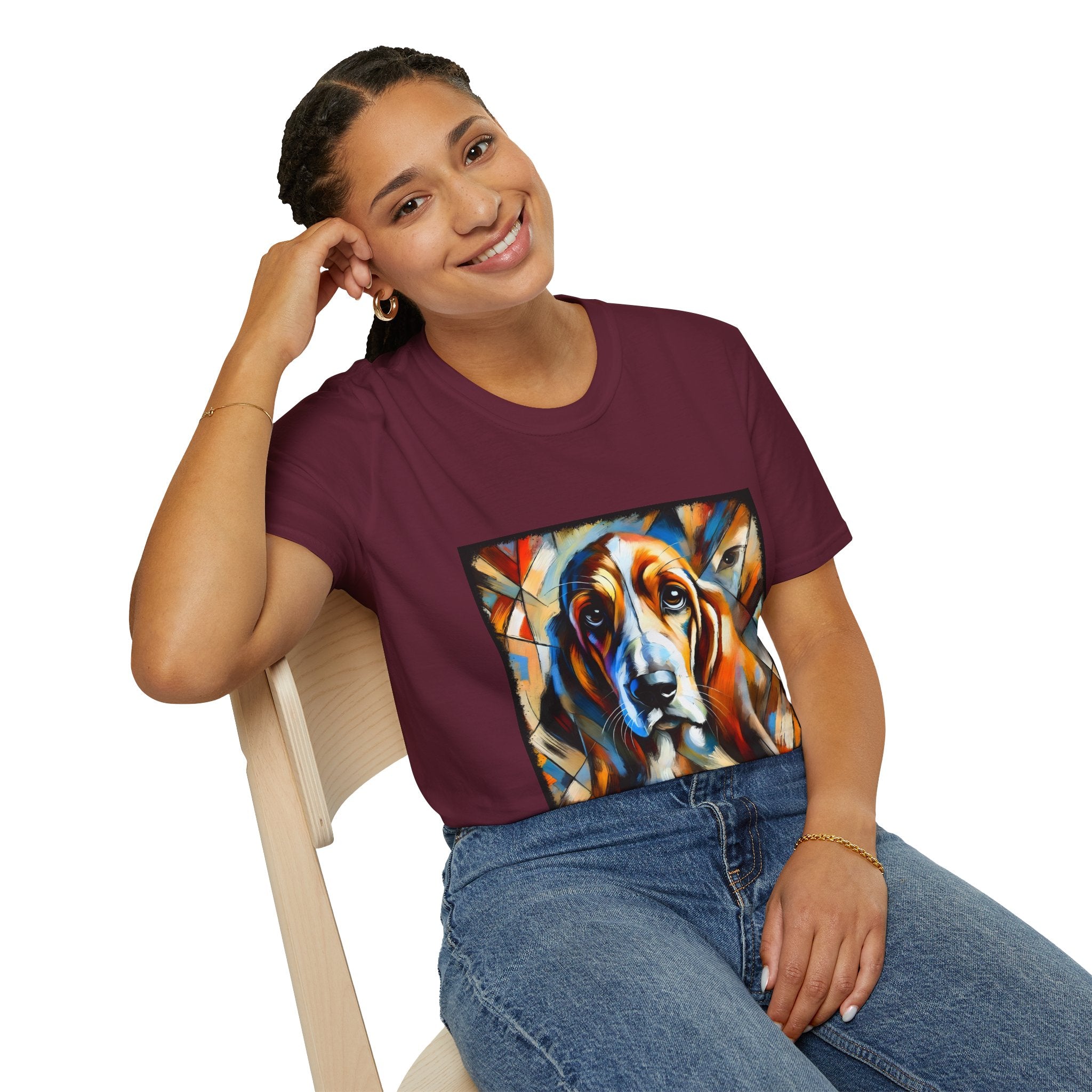 Basset Hound Bold Swirl | Unisex Dog T-Shirt