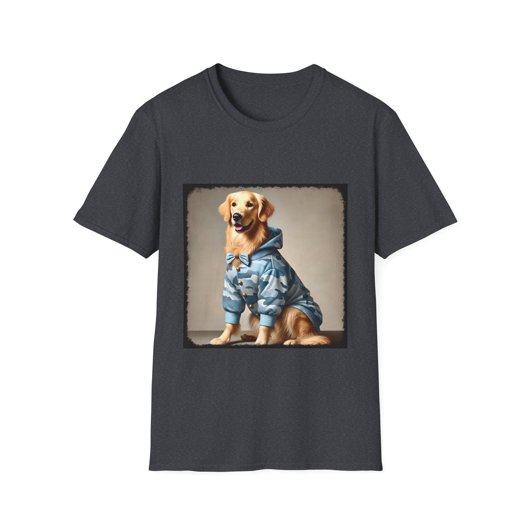 Golden Retriever Blue Camo Cutie | Unisex Softstyle T-Shirt