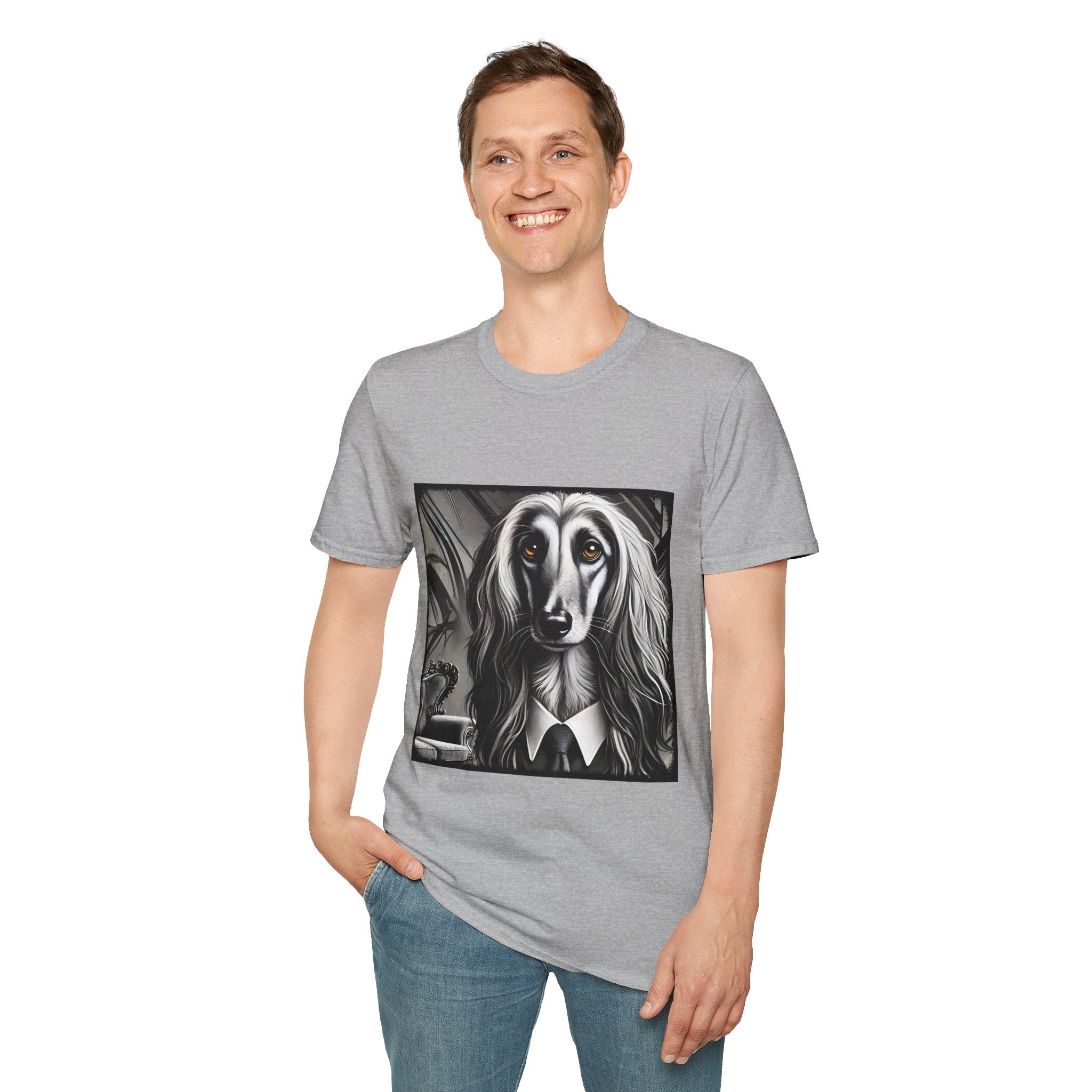 Afghan Hound B&W Bold Eyes | Unisex Dog T-Shirt