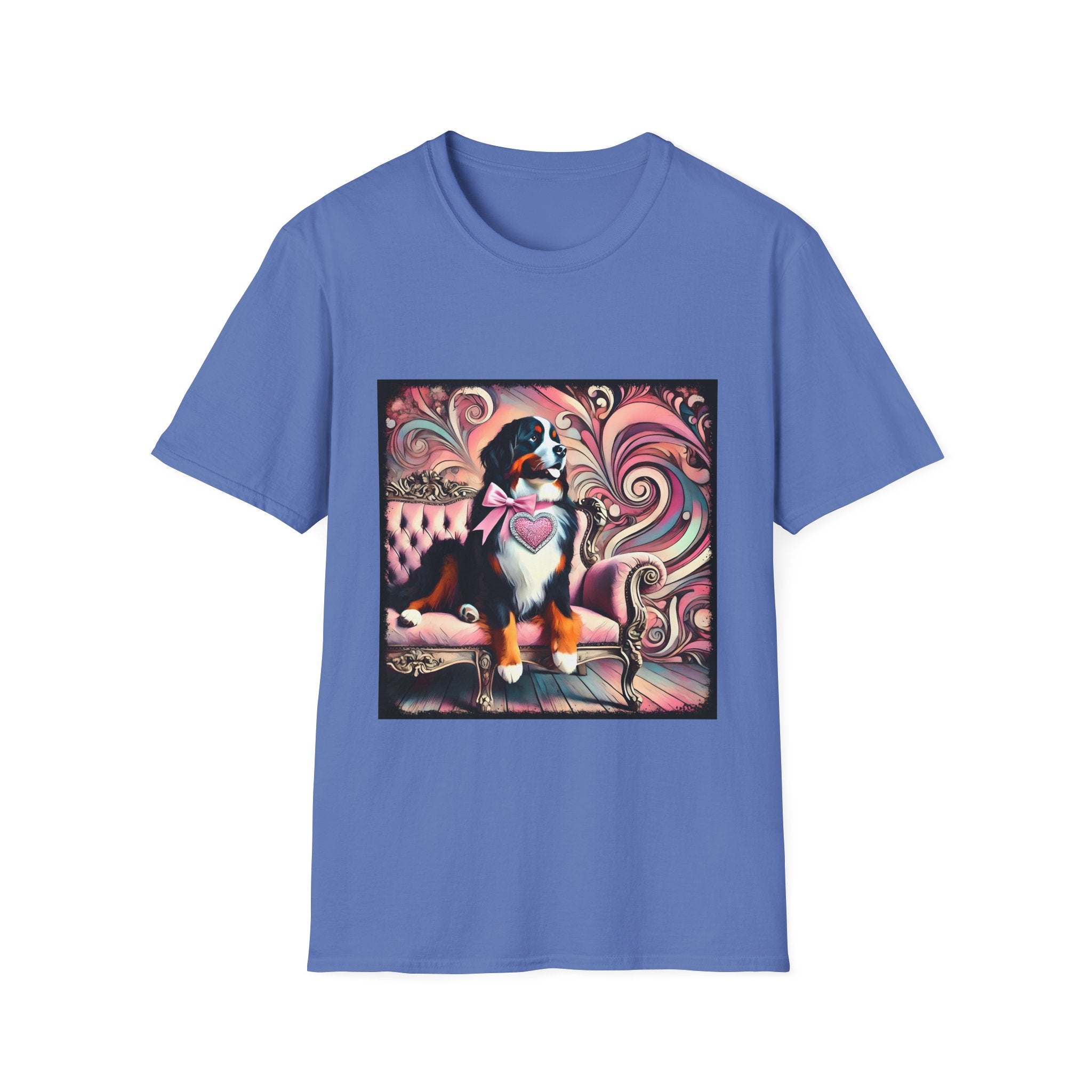 Bernese Mountain Dog Pink Swirl | Unisex Dog T-Shirt