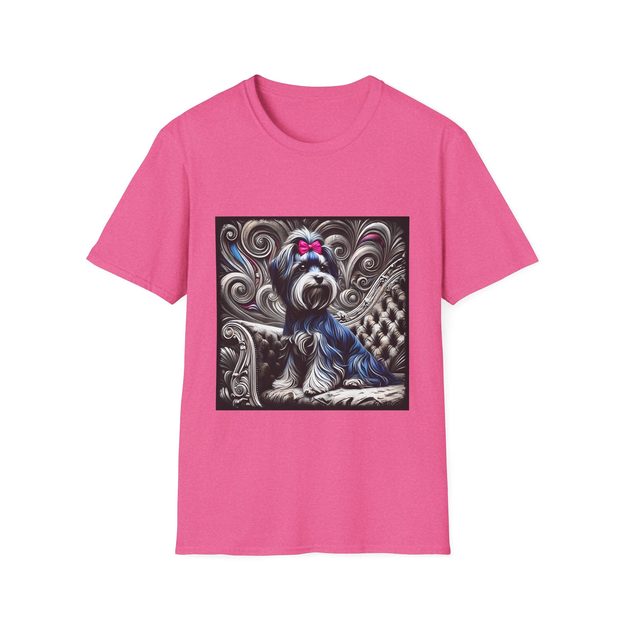 Havanese B&W Pink Bow |  Unisex Dog T-Shirt