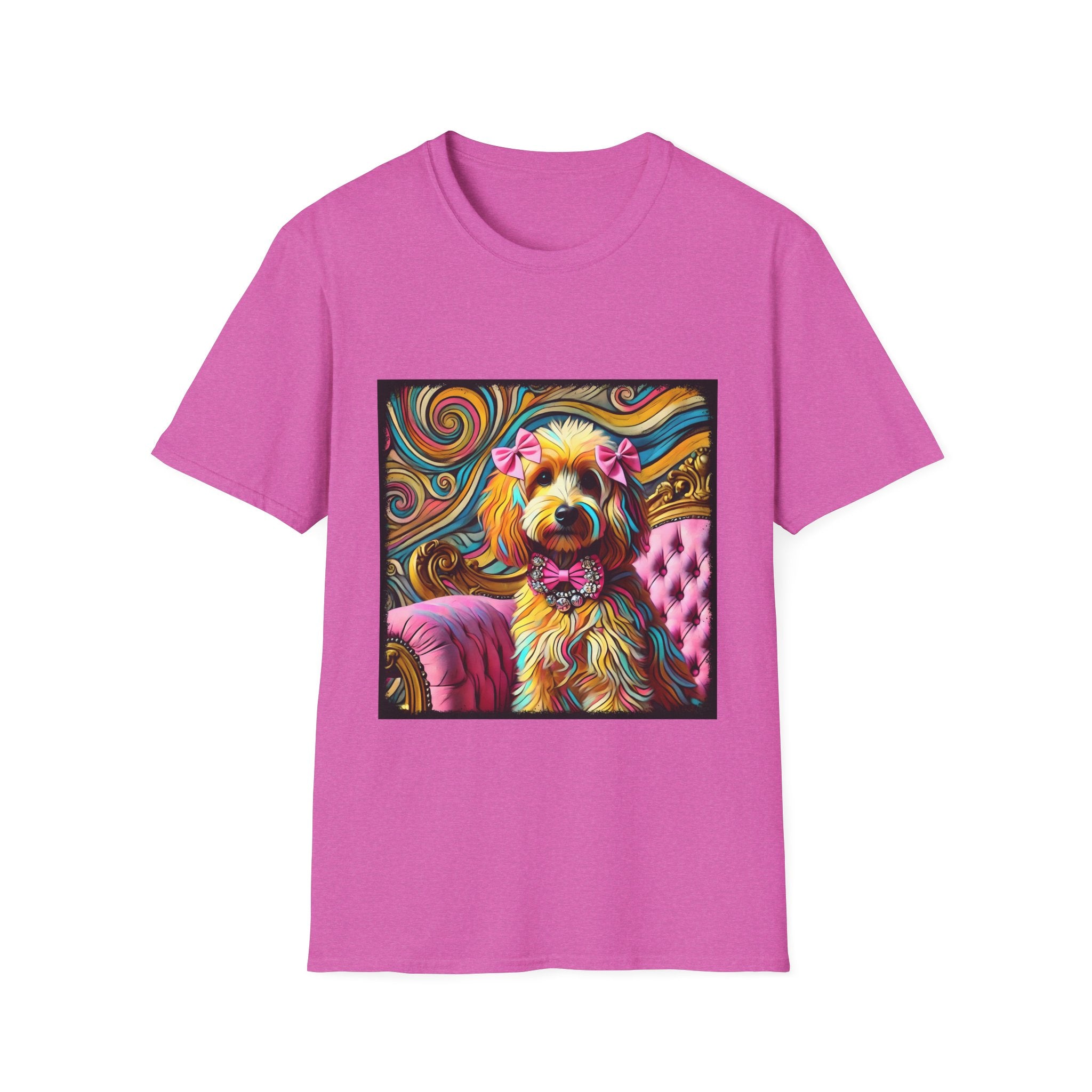Goldendoodle Pink Diamond Bow Swirl  | Unisex Dog T-Shirt