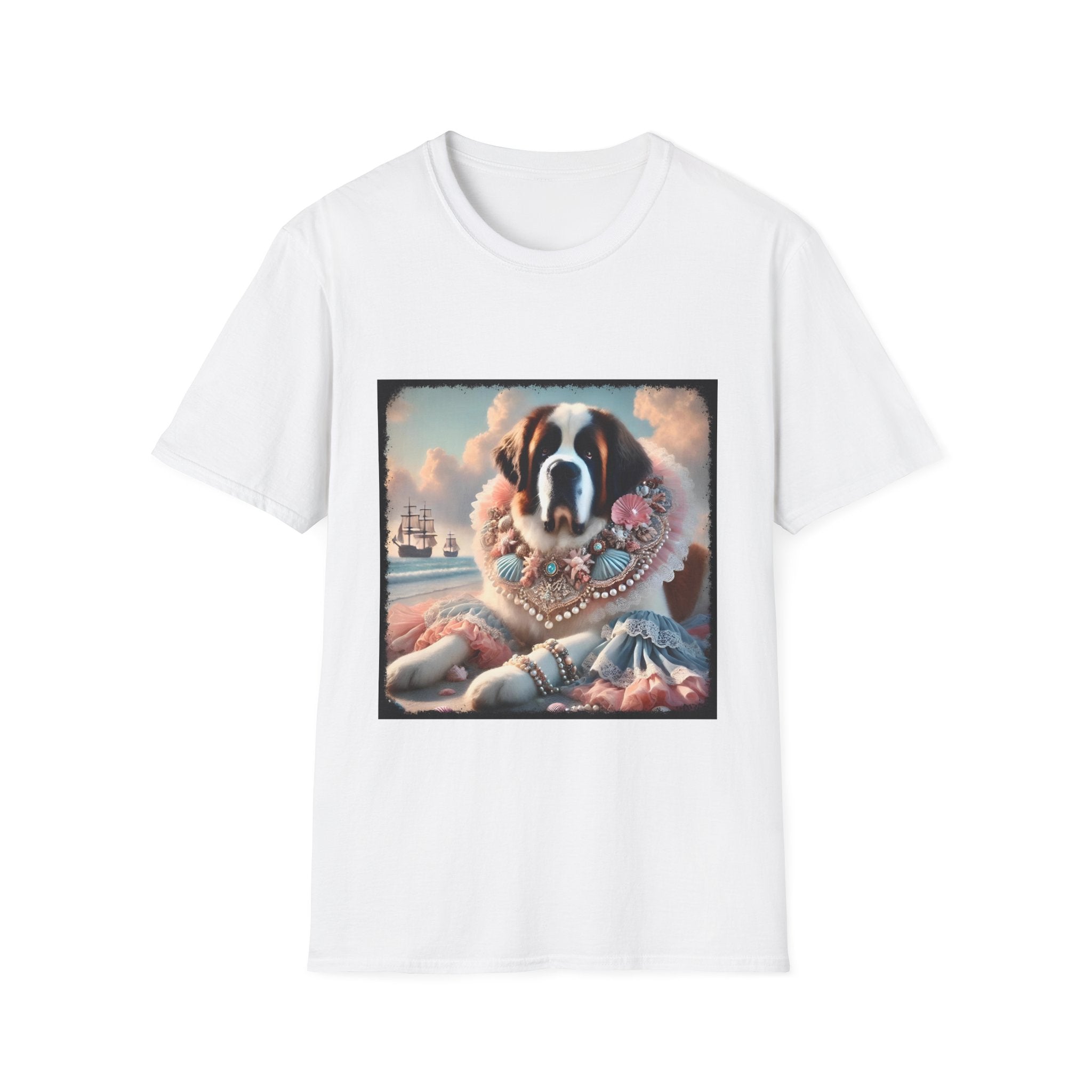 Saint Bernard Beach Beauty | Unisex Dog T-Shirt