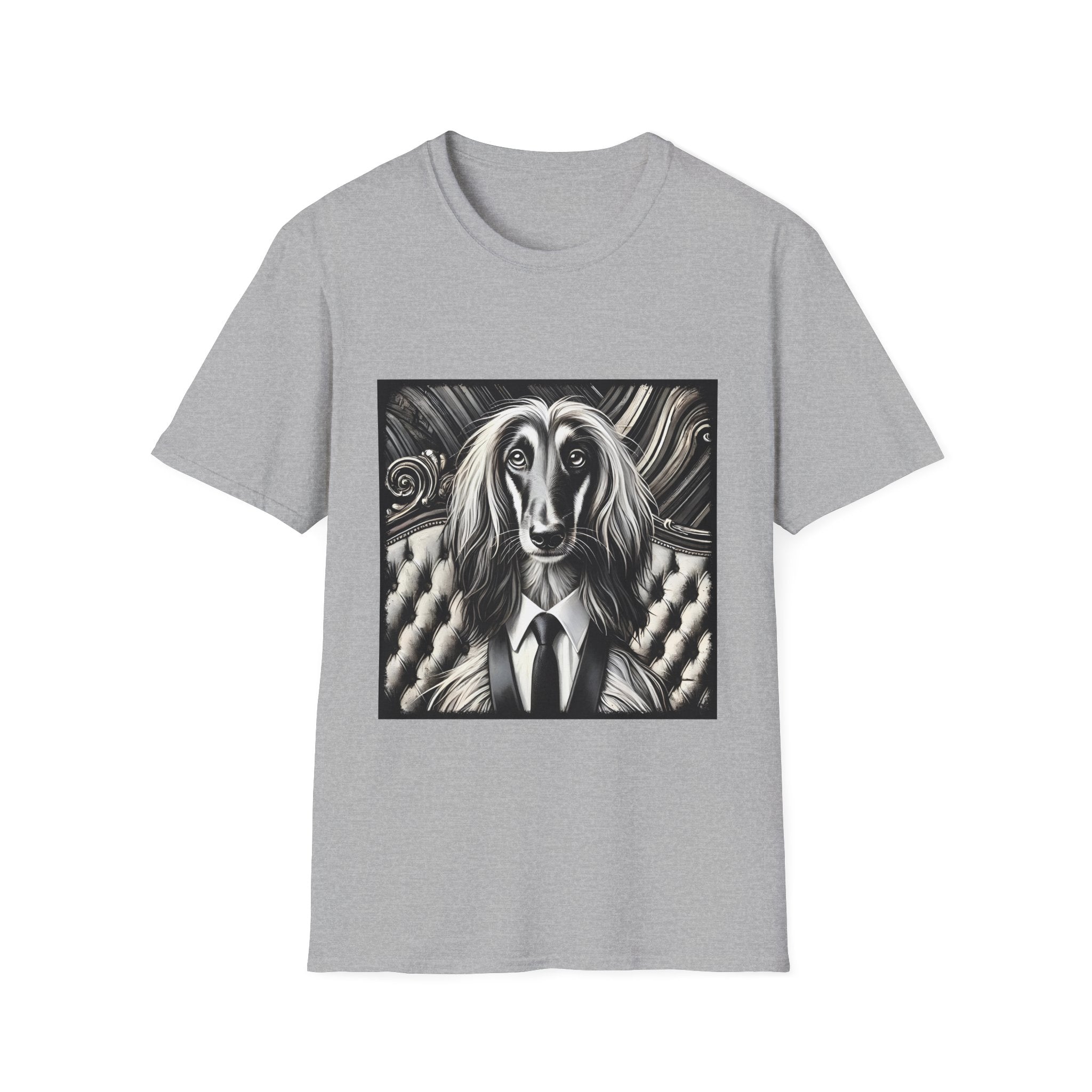 Afghan Hound B&W Bold Tie | Unisex Dog T-Shirt