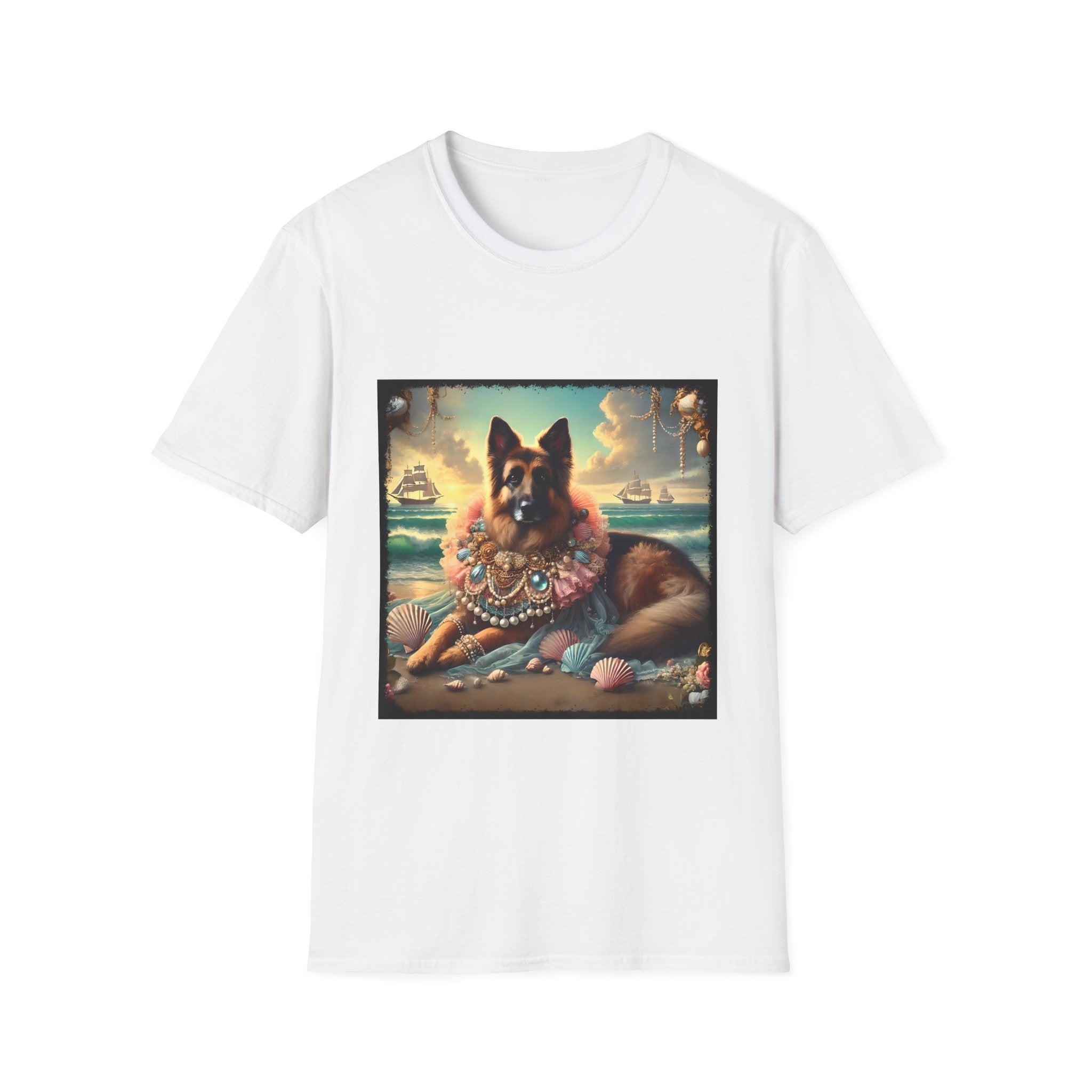 German Shepherd Seashell Siren | Unisex Dog T-Shirt