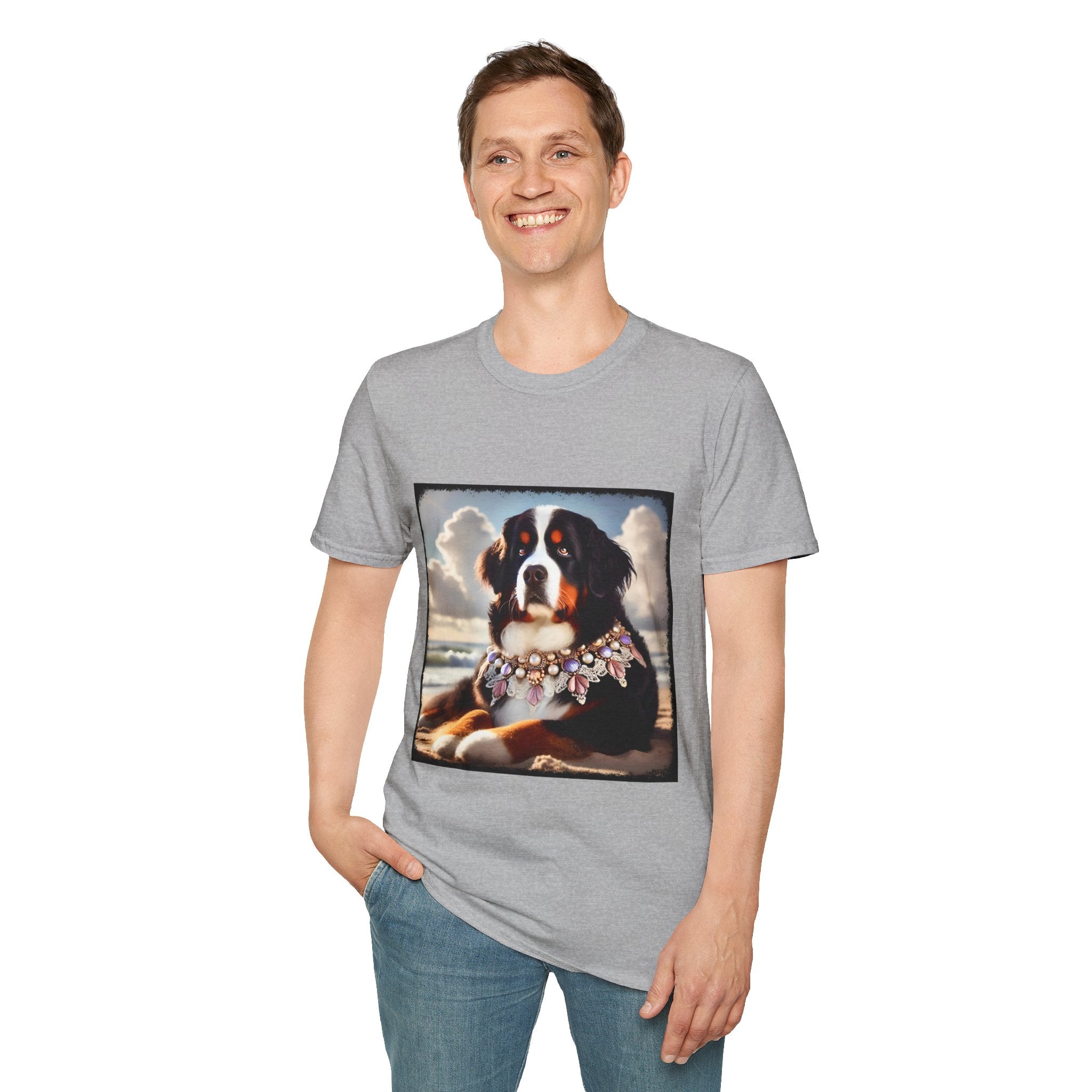 Bernese Mountain Dog Beach Belle | Unisex Dog T-Shirt