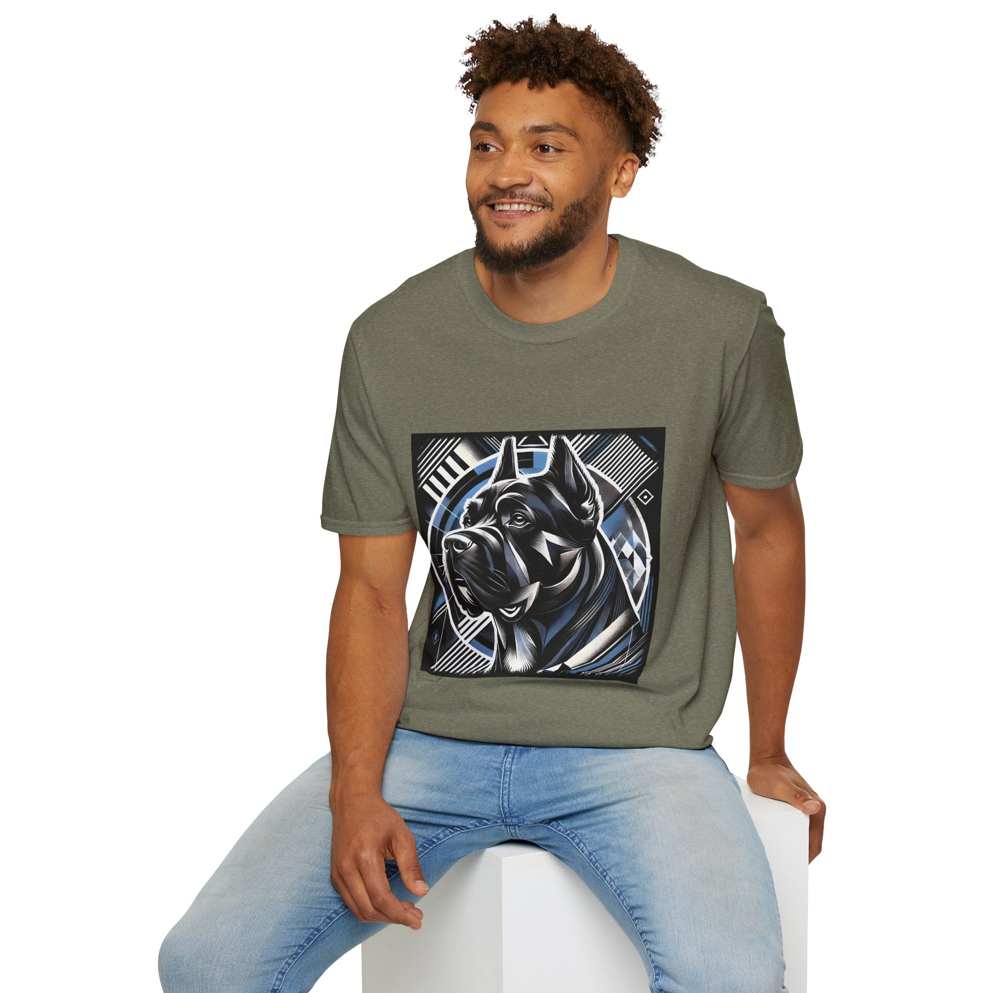 Cane Corso Blue and Black Geometric | Unisex Dog T-Shirt