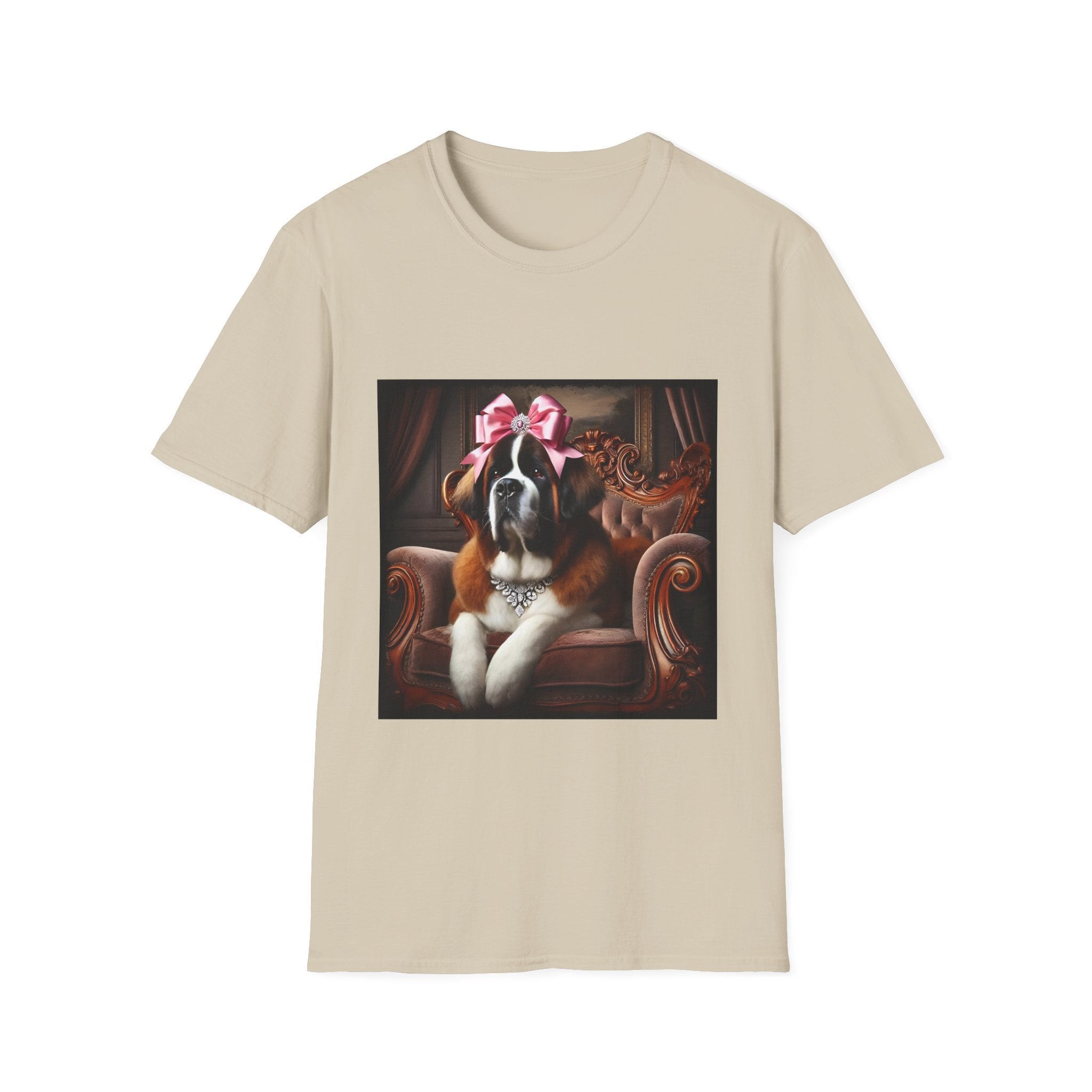 Saint Bernard Pink Bow Princess | Unisex Dog T-Shirt