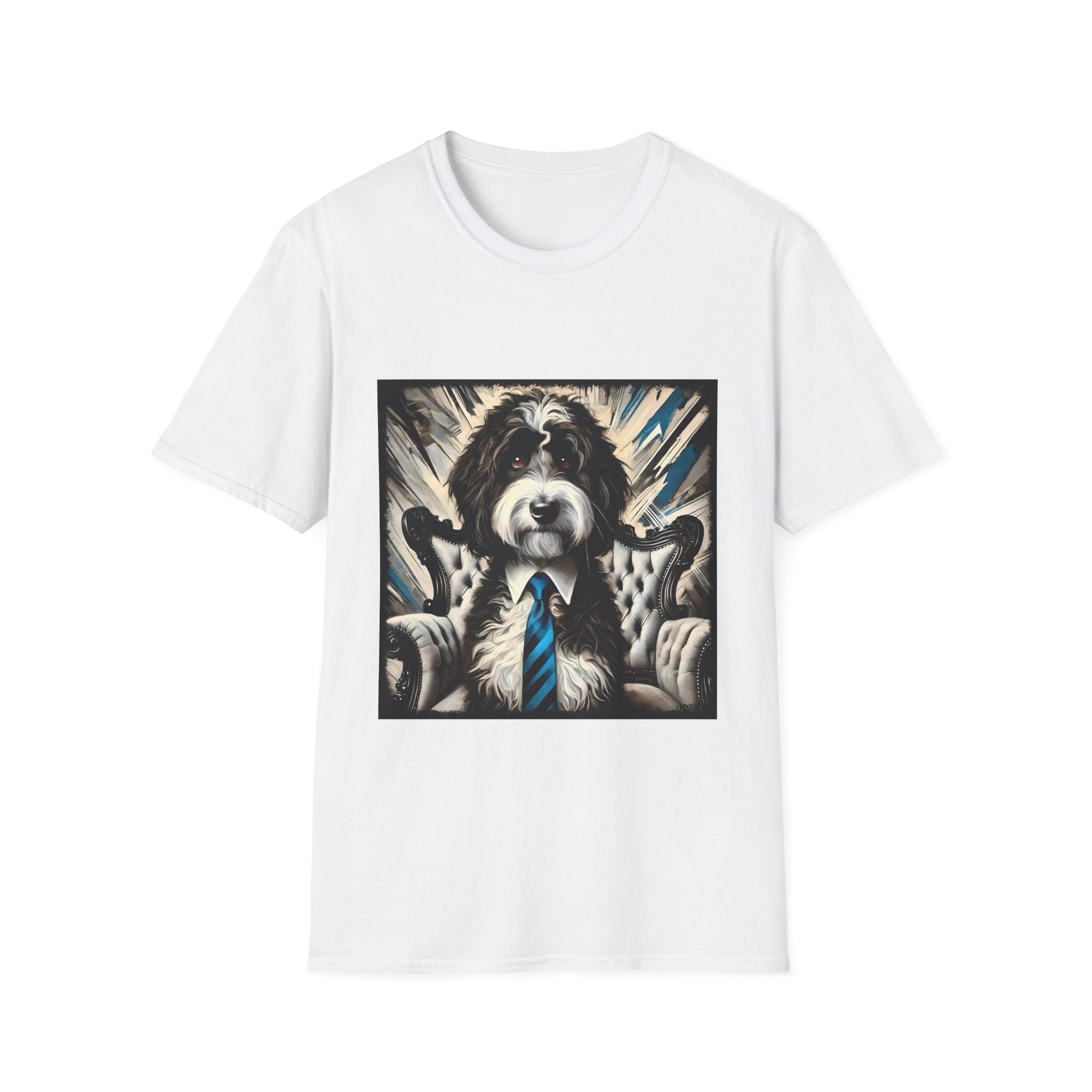 Aussiedoodle B&W Bold Tie | Unisex Dog T-Shirt