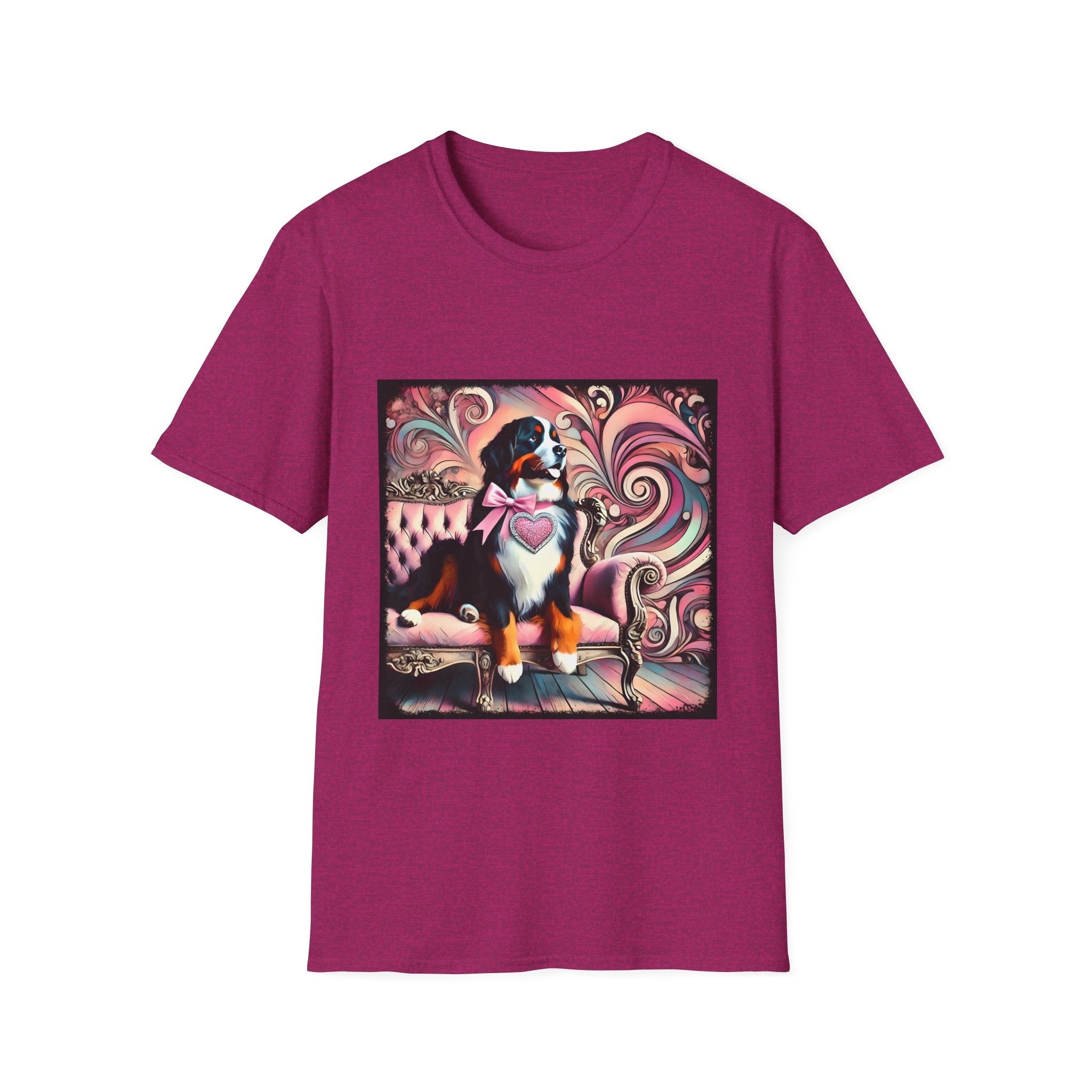 Bernese Mountain Dog Pink Swirl | Unisex Dog T-Shirt