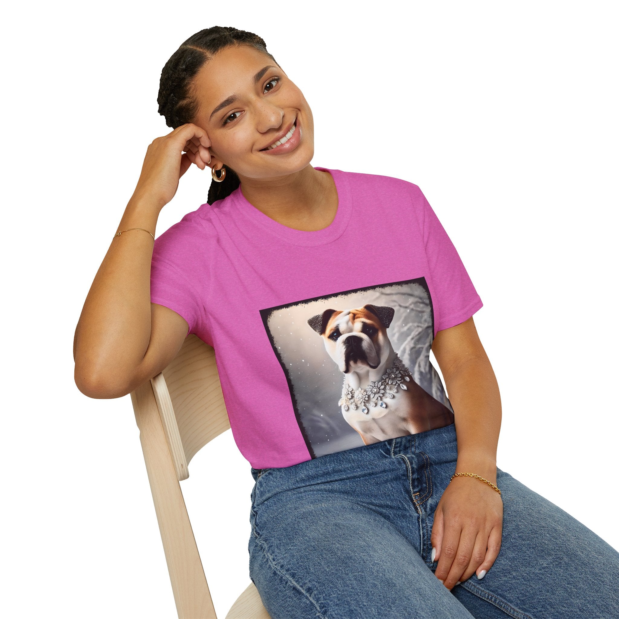 Bulldog Snow Princess Classic | Unisex Dog T-Shirt