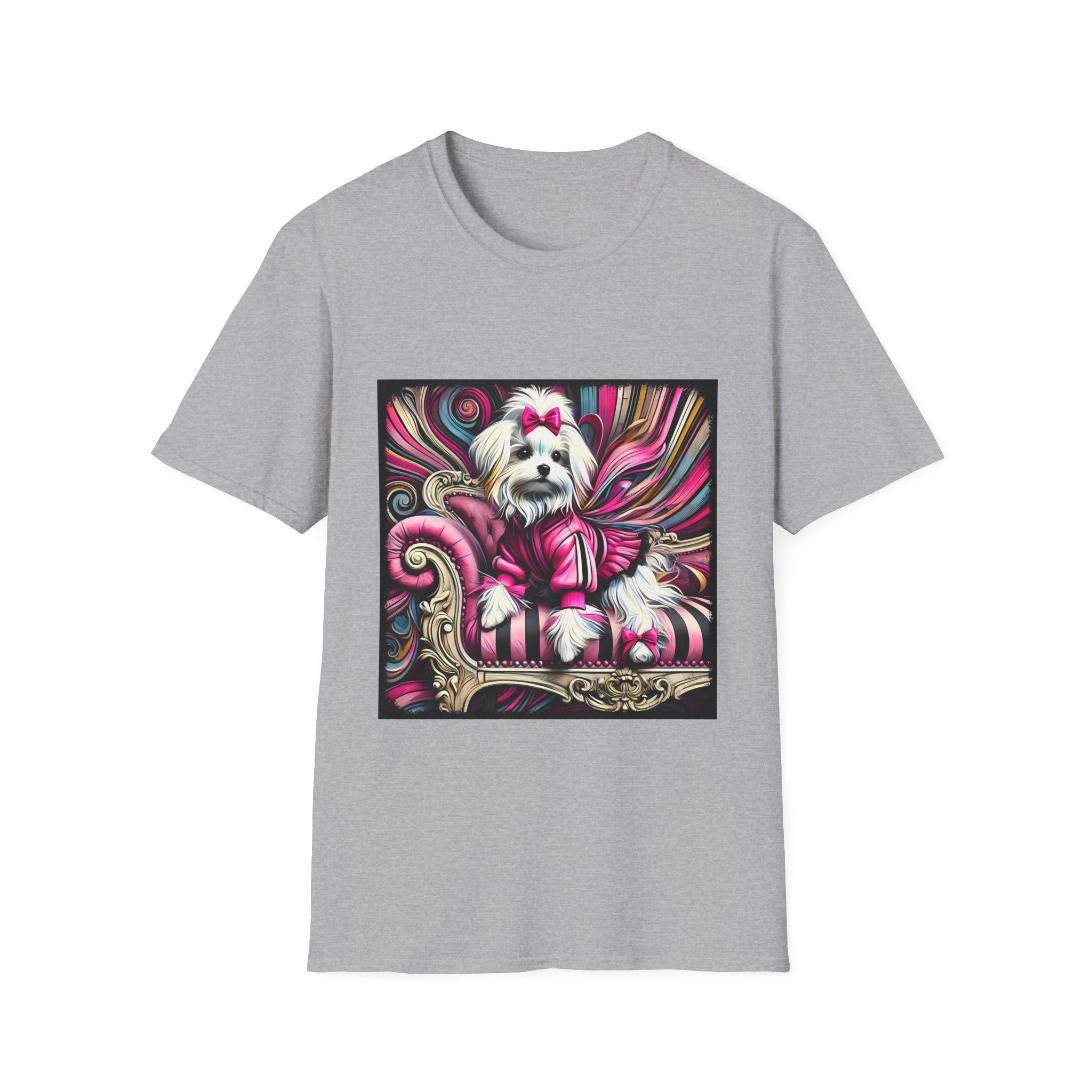 Maltese Pink Swirl | Unisex Dog T-Shirt