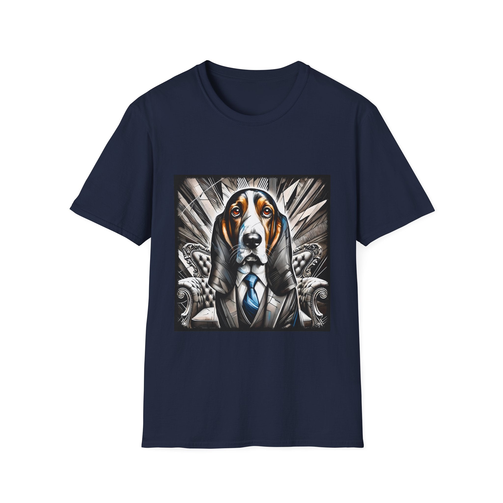 Basset Hound B&W Bold Eyes | Unisex Dog T-Shirt