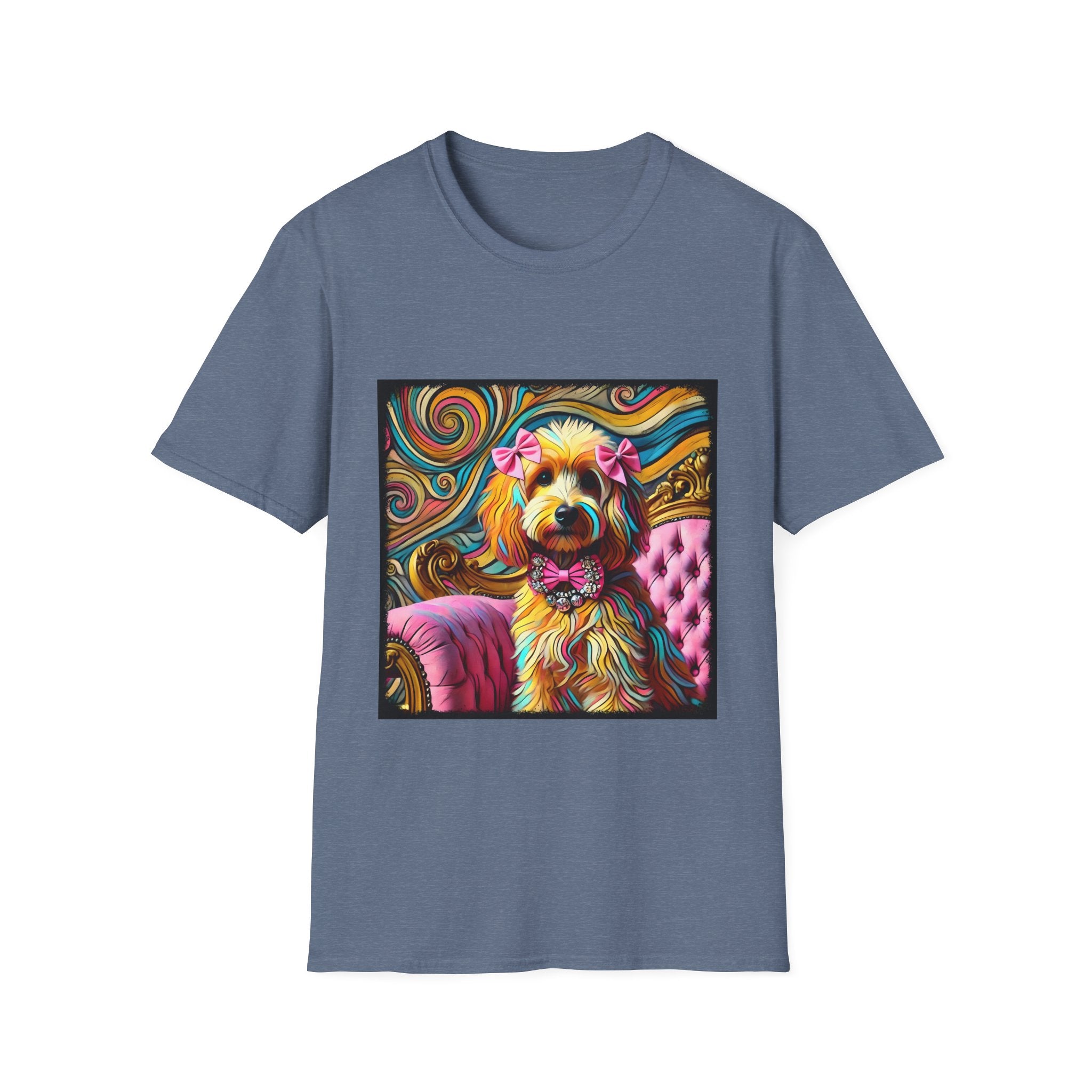 Goldendoodle Pink Diamond Bow Swirl  | Unisex Dog T-Shirt