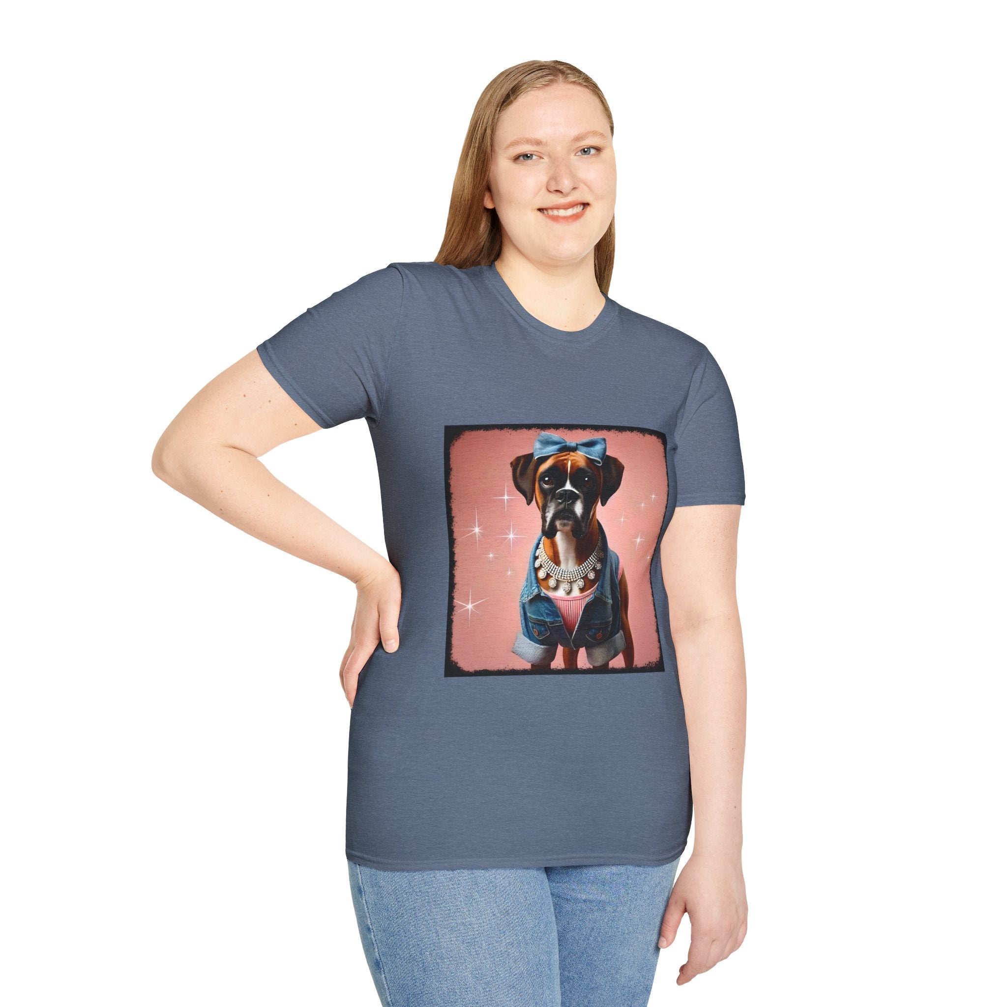 Boxer Denim Darling | Unisex Dog T-Shirt