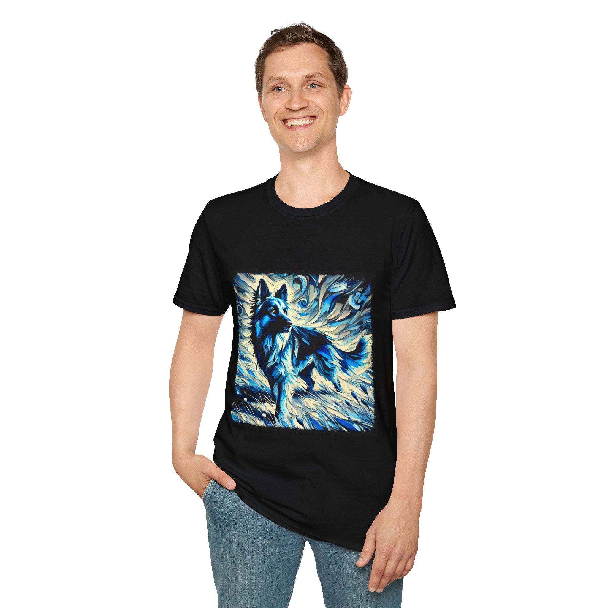 German Shepherd Blue Winter Swirl | Unisex Dog T-Shirt
