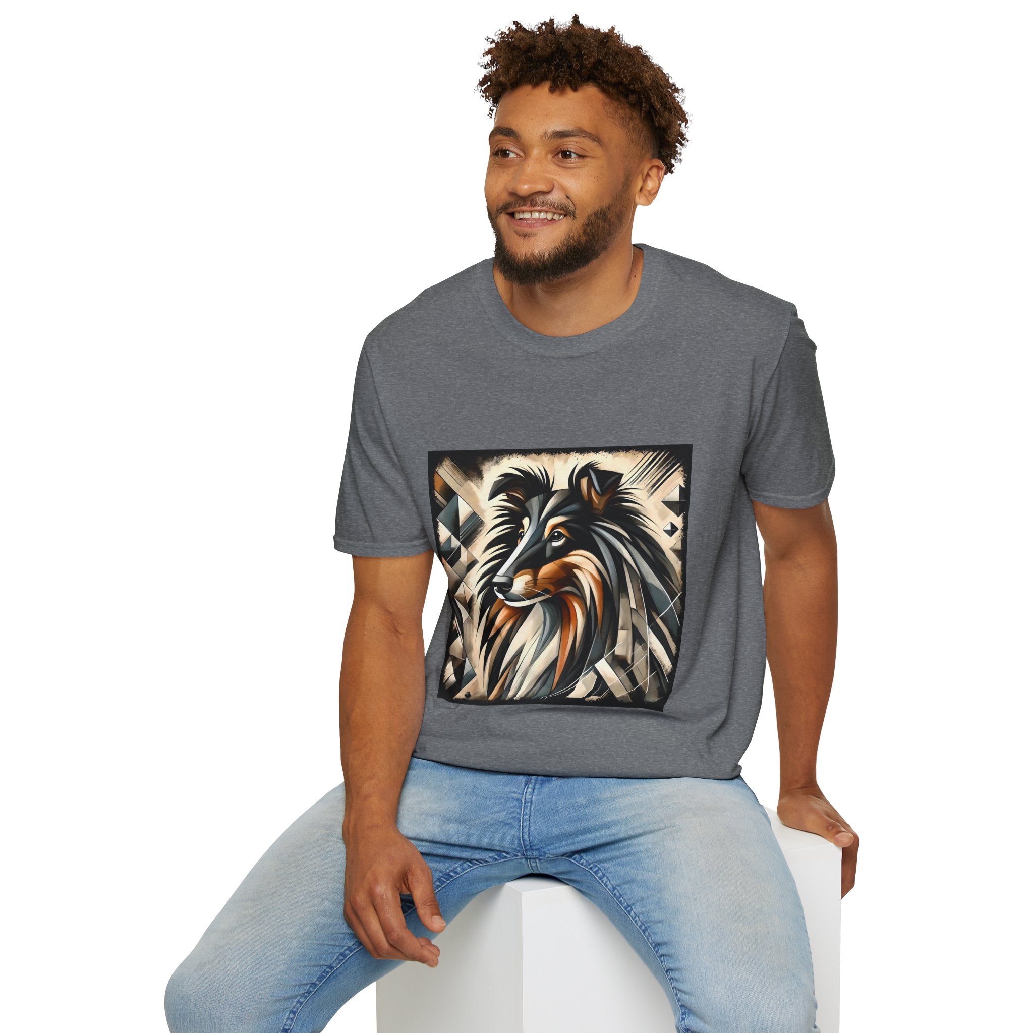 Collie Bold Geometric | Unisex Dog T-Shirt