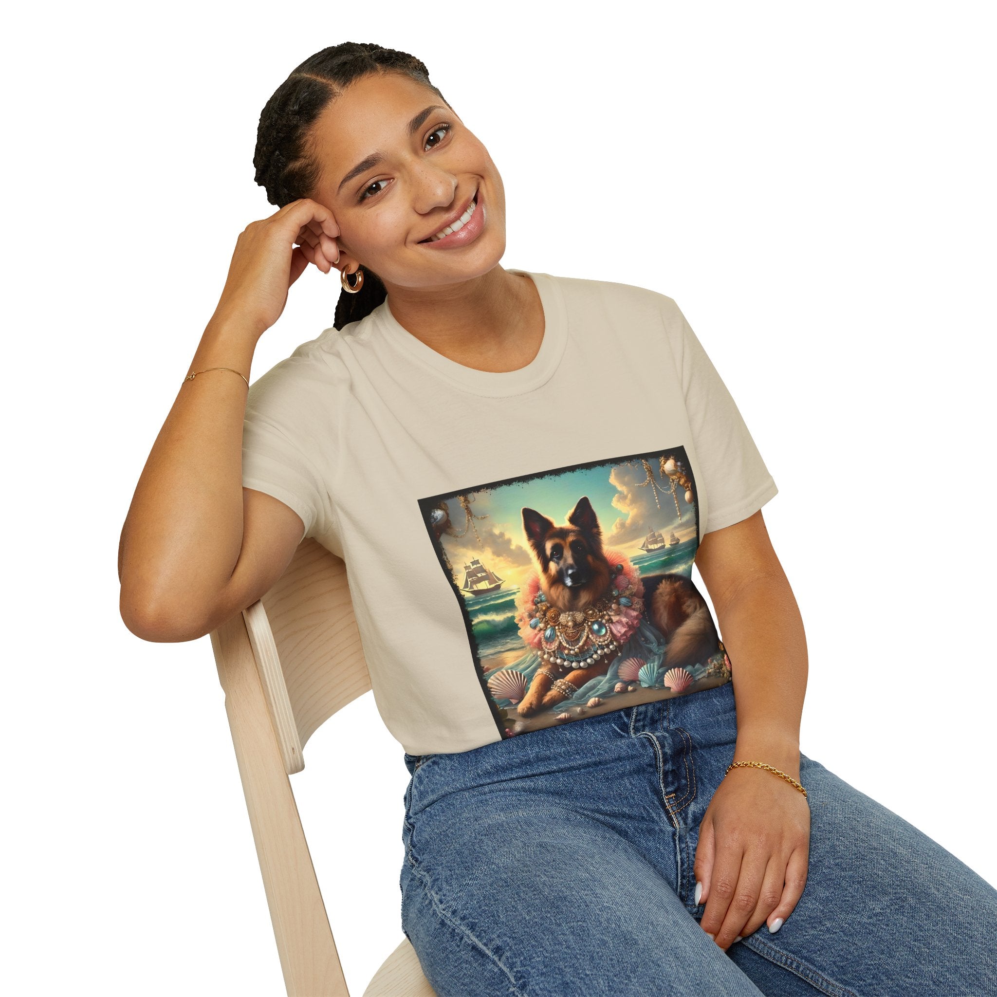 German Shepherd Seashell Siren | Unisex Dog T-Shirt