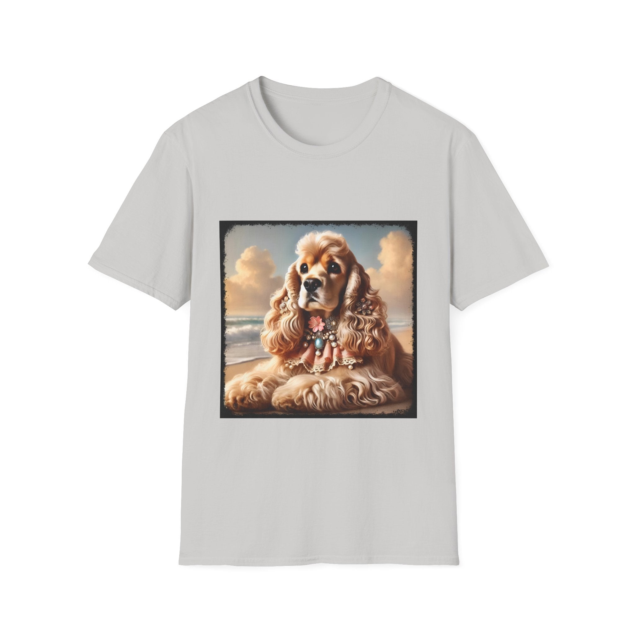 Stylish Cocker Spaniel Pet Portrait T-Shirt for Men & Women