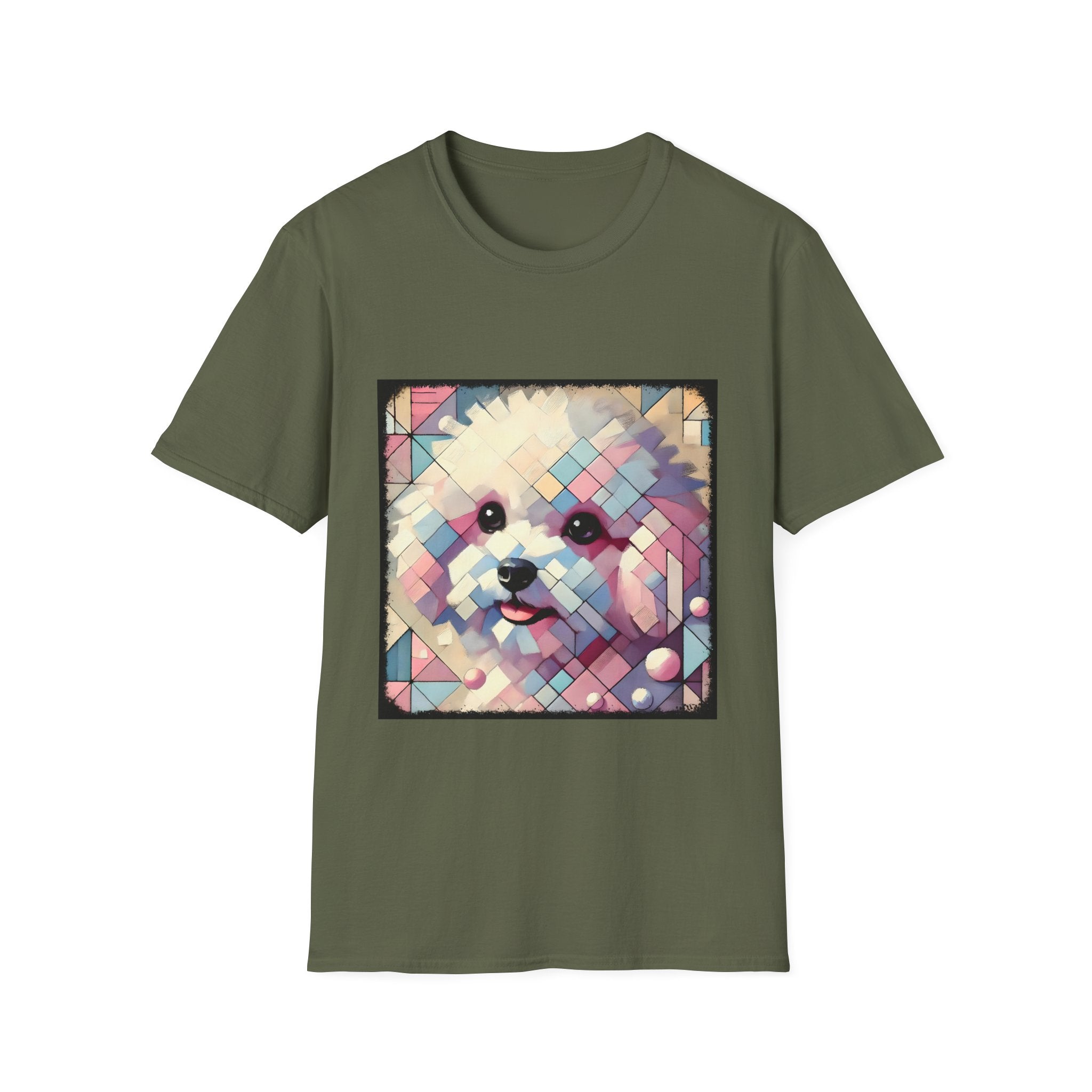 Bichon Frise Pastel Geometric | Unisex Dog T-Shirt