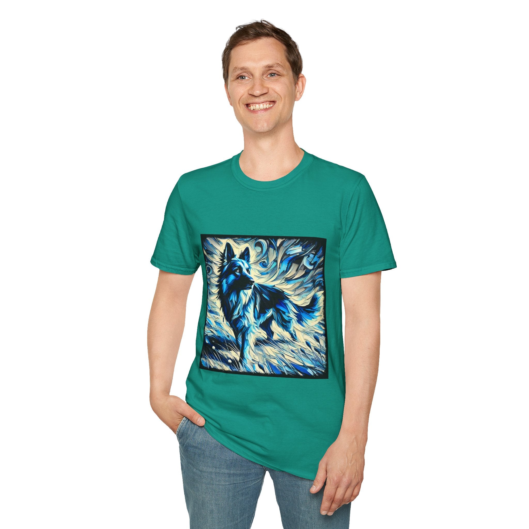 German Shepherd Blue Winter Swirl | Unisex Dog T-Shirt
