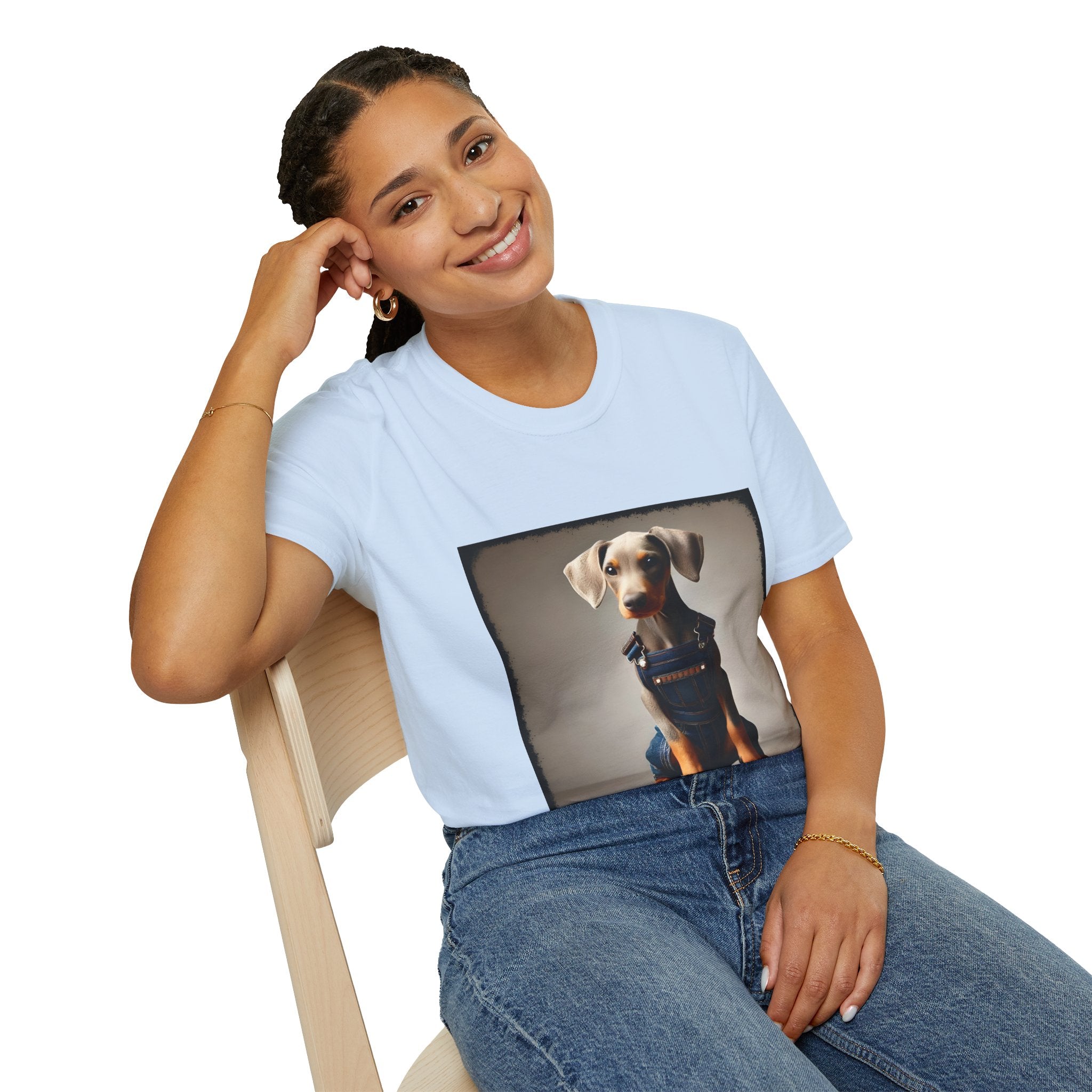 Doberman Pinscher Denim Dawg | Unisex Dog T-Shirt