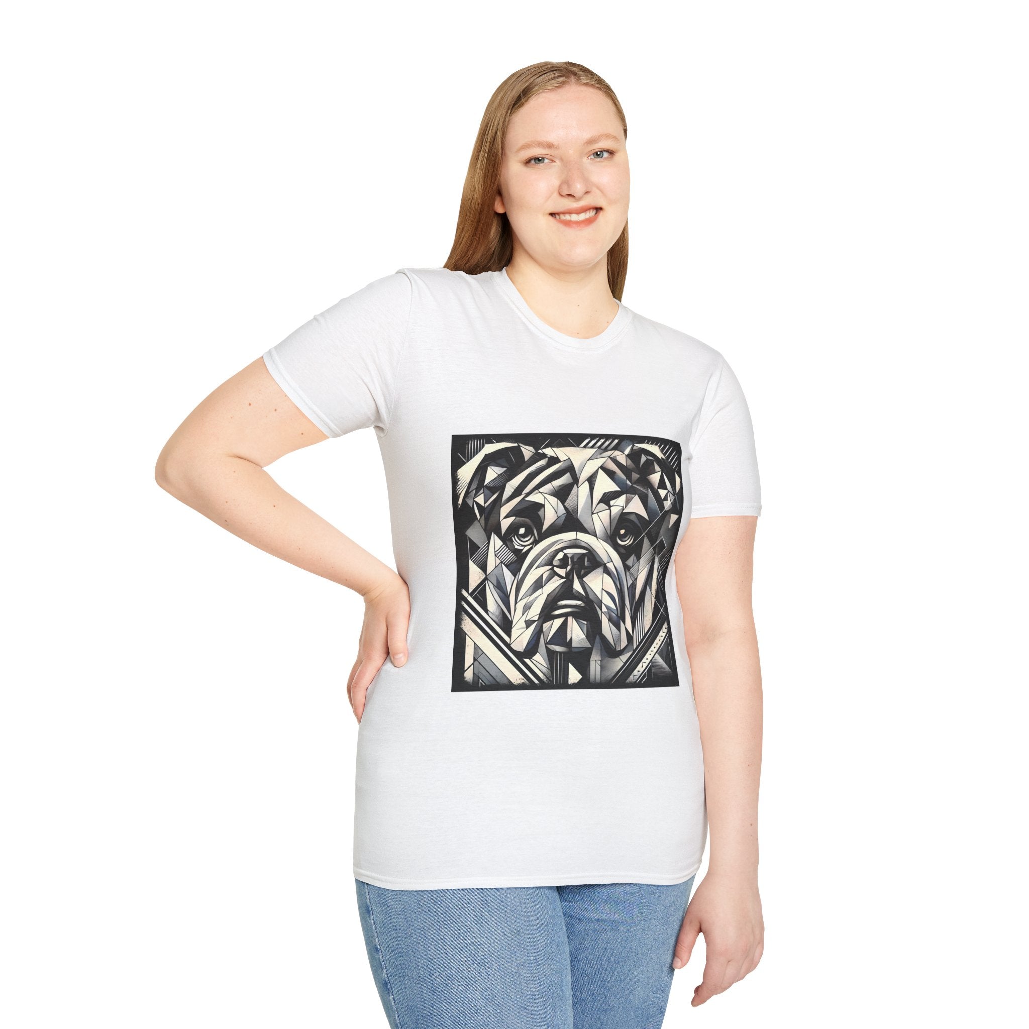 Bulldog B&W Geometric | Unisex Dog T-Shirt