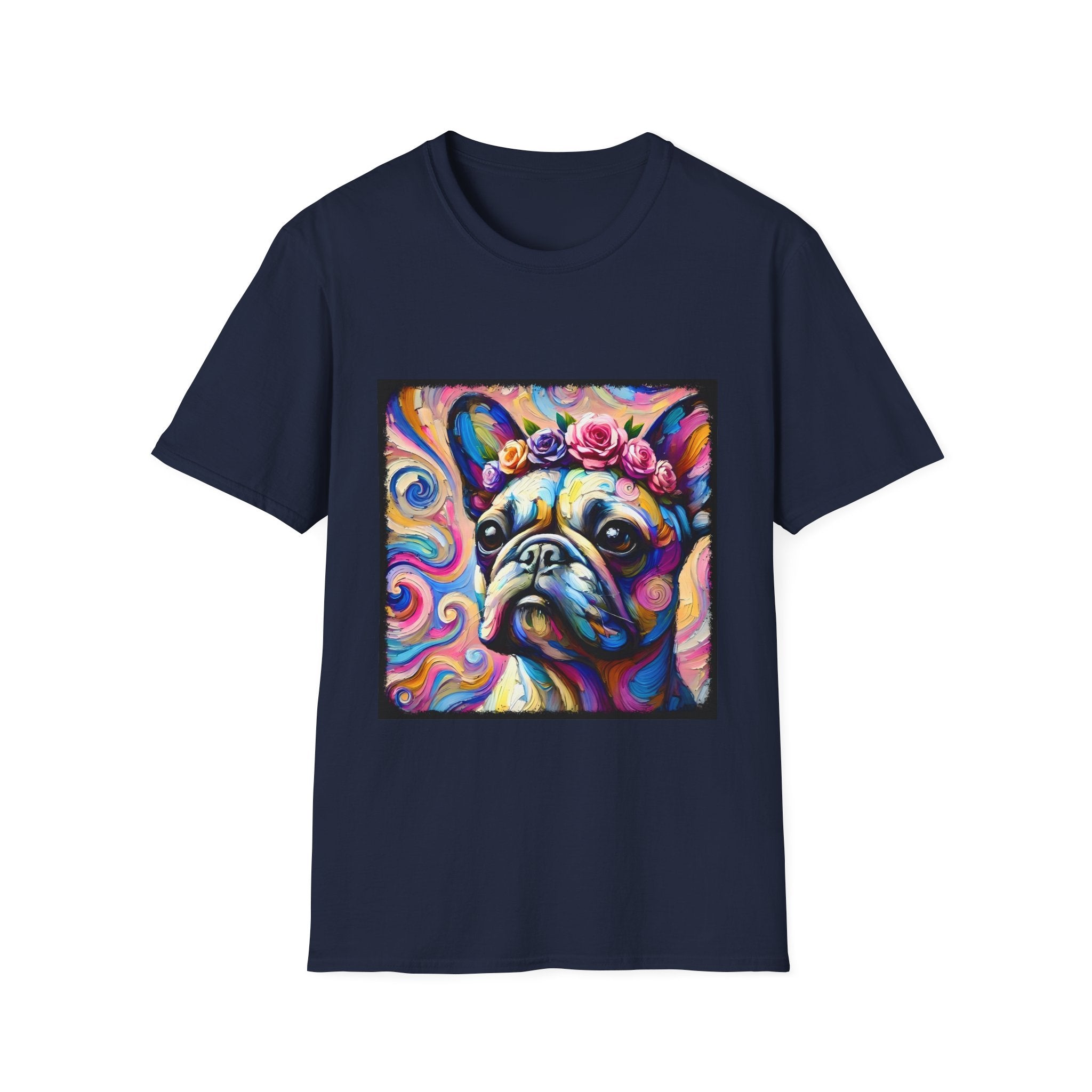 French Bulldog Rose Crown Swirl | Unisex Dog T-Shirt