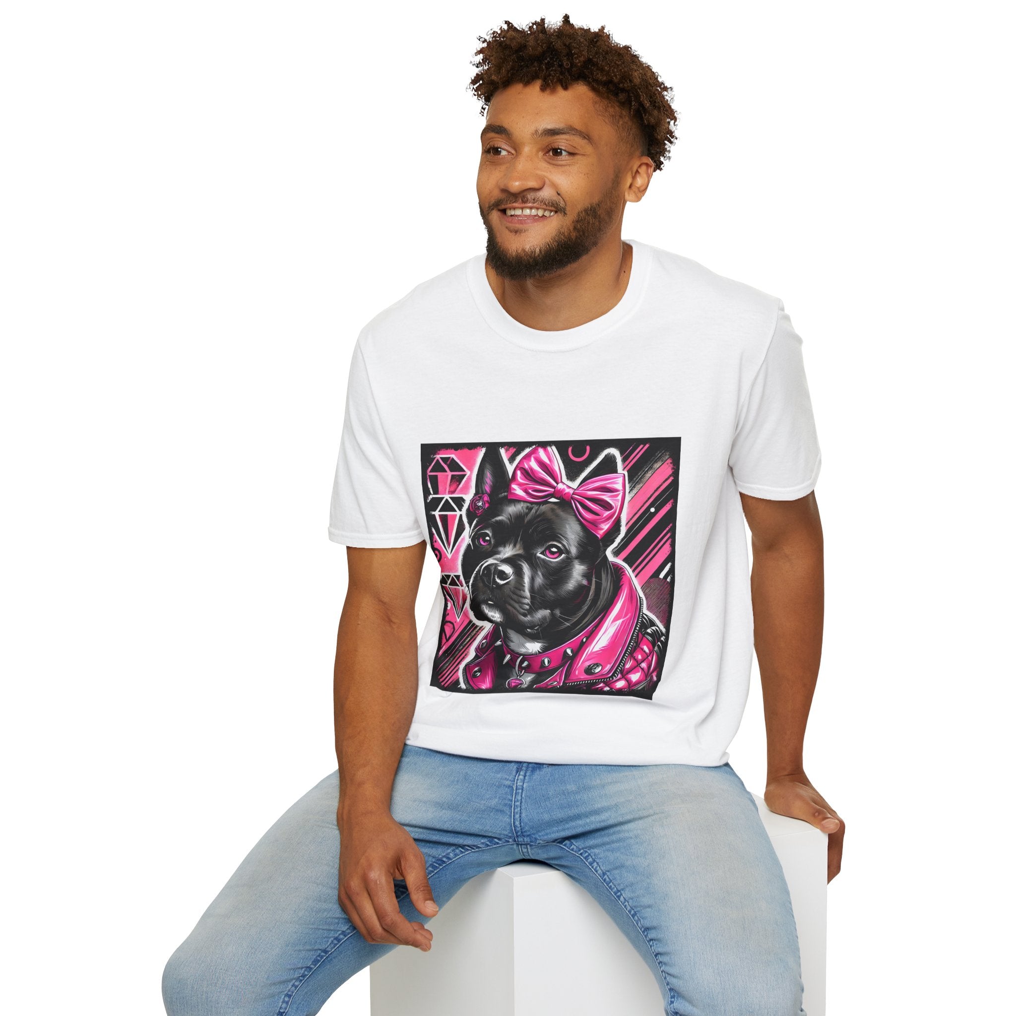 American Pit Bull Terrier Pink Princess Bold  | Unisex Dog T-Shirt