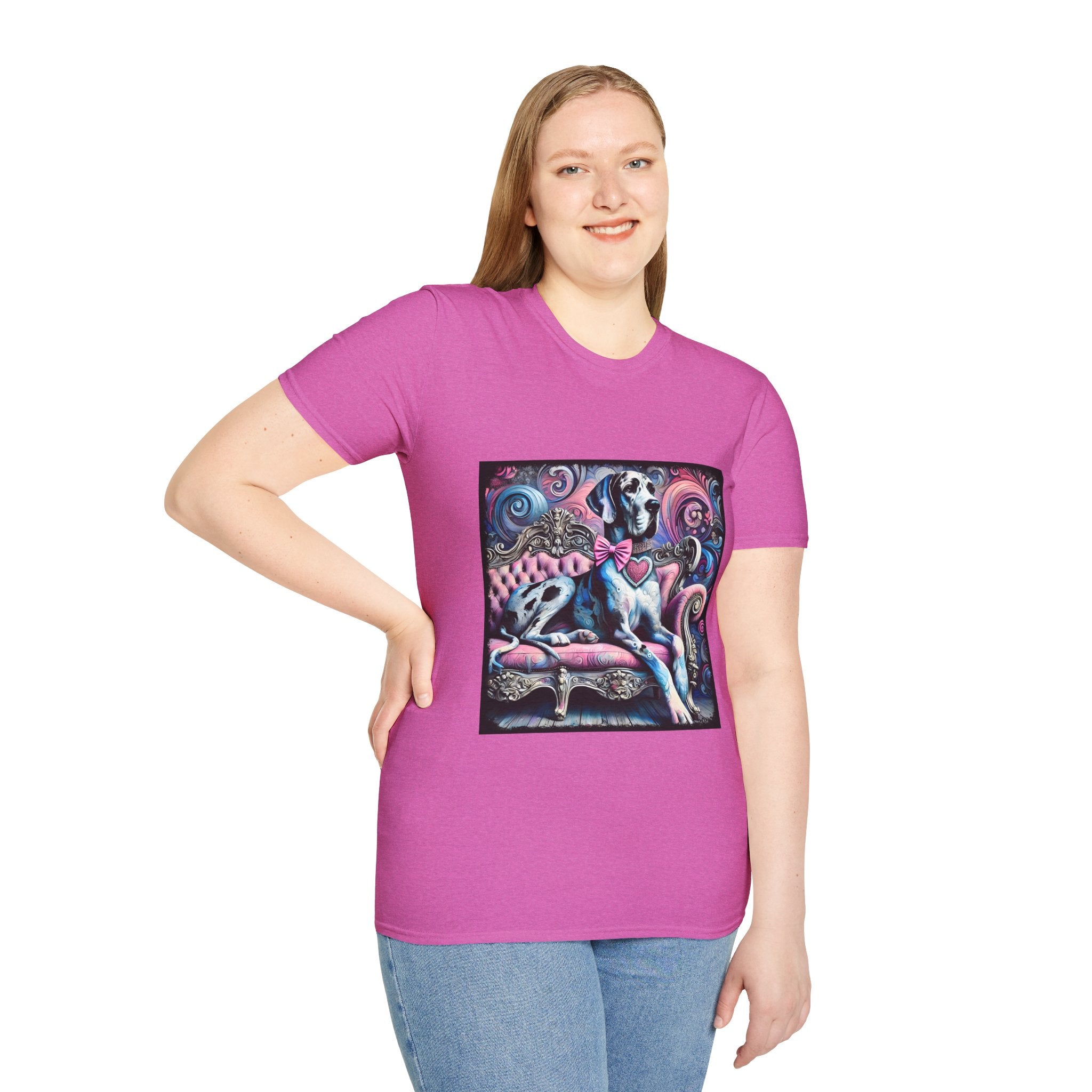 Great Dane Purple Heart Swirl | Unisex Dog T-Shirt