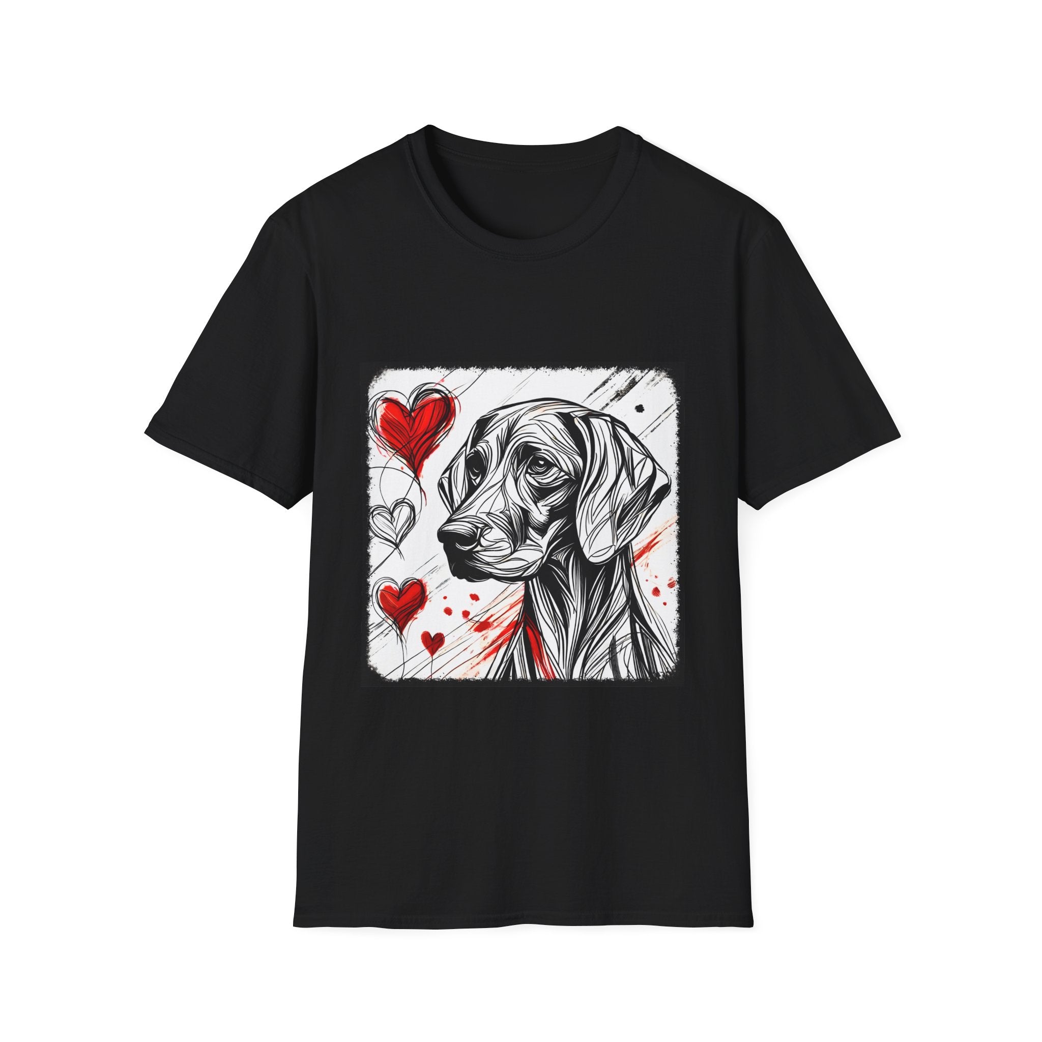 Weimaraner Bold Heart Sketch | Unisex Dog T-Shirt