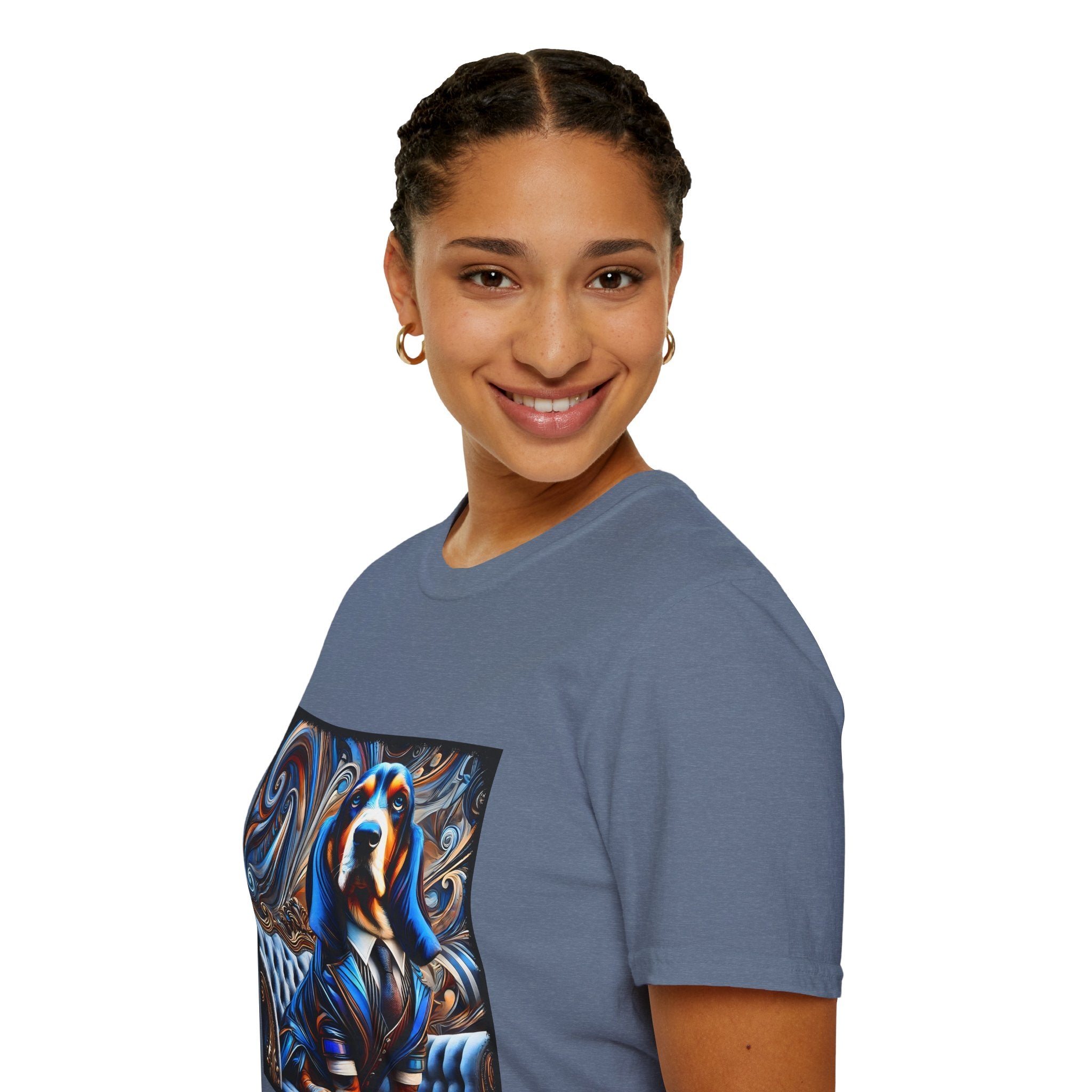 Basset Hound Bold Blue Feels | Unisex Dog T-Shirt