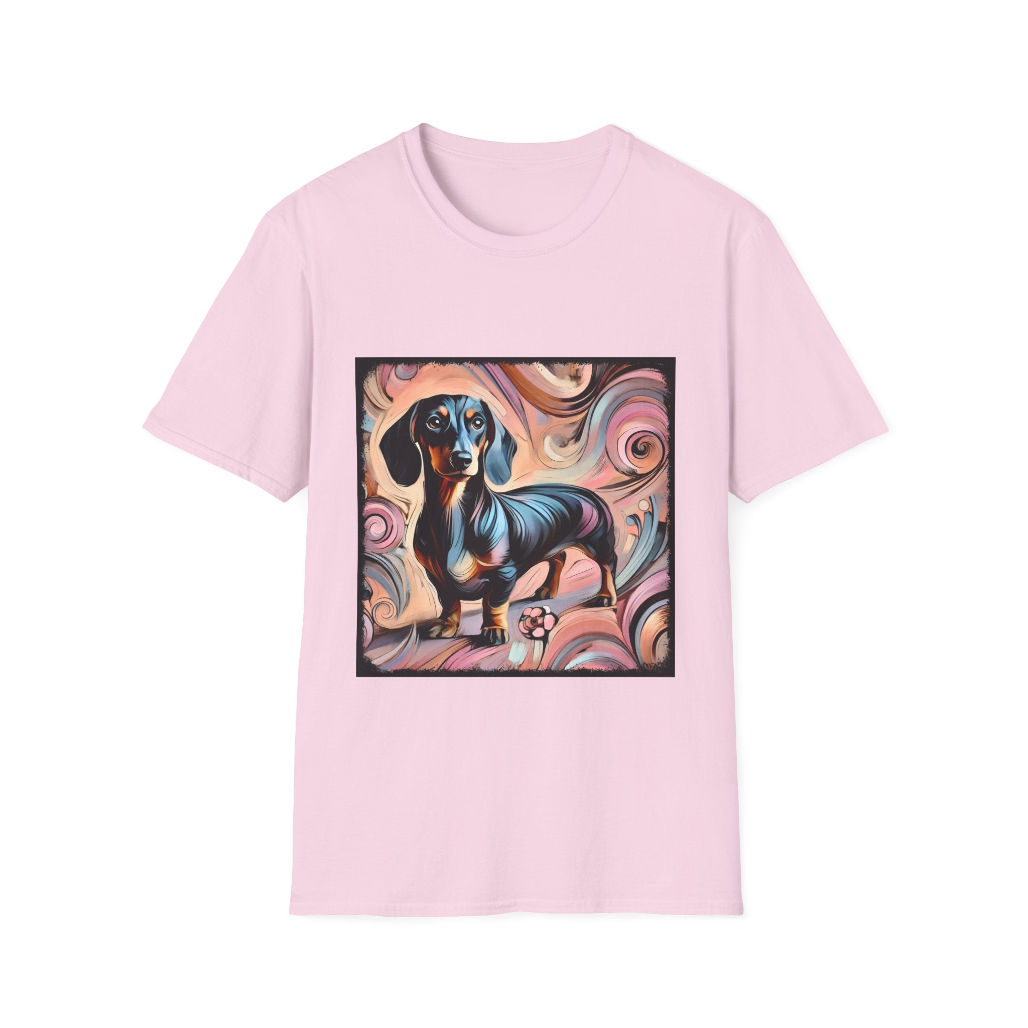 Dachshund Pink Swirl | Unisex Dog T-Shirt