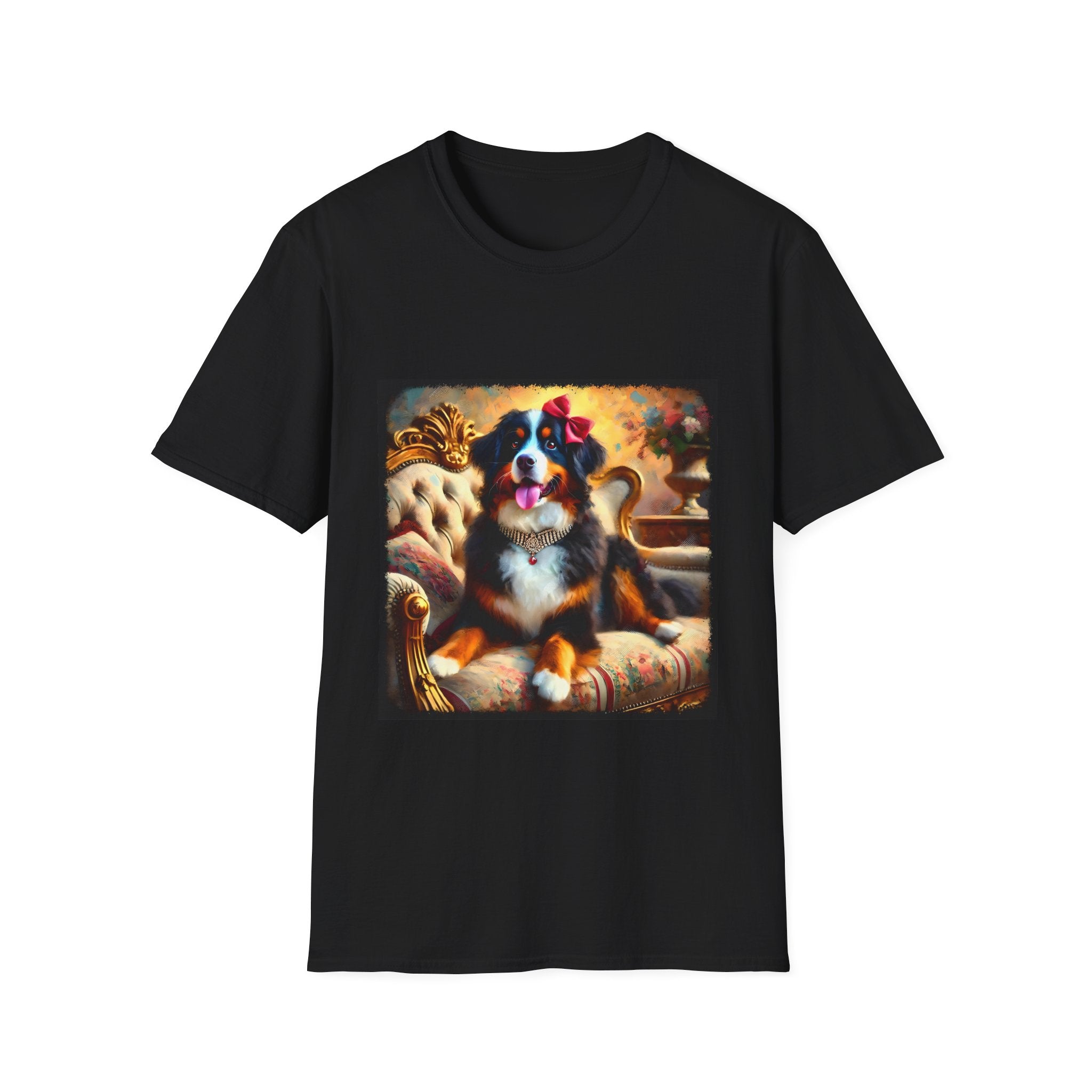 Bernese Mountain Dog Diamond Bow Classic| Unisex Dog T-Shirt