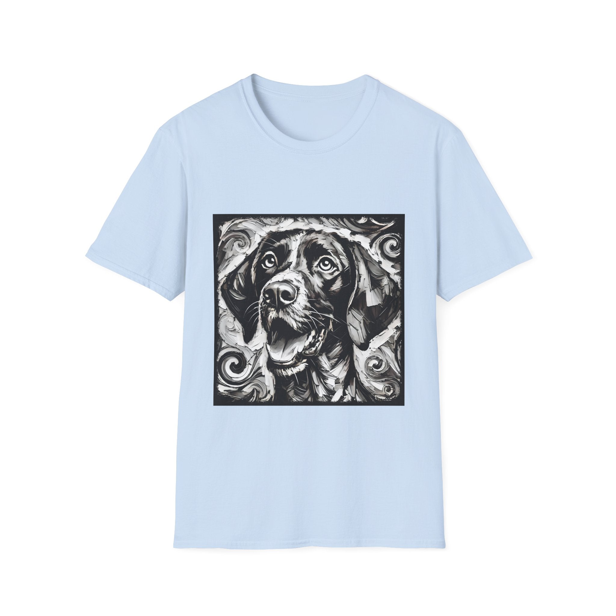 German Shorthaired Pointer B&W Happy Swirl | Unisex Dog T-Shirt