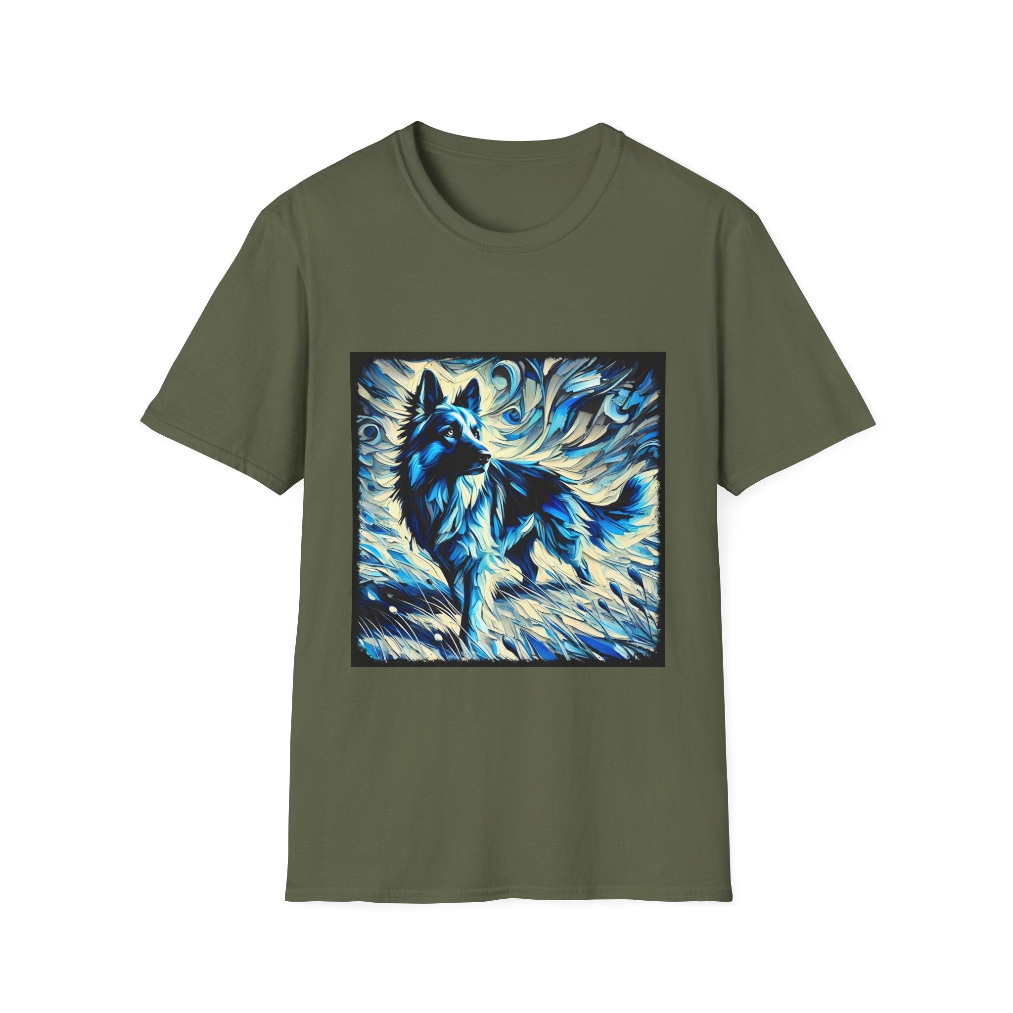 German Shepherd Blue Winter Swirl | Unisex Dog T-Shirt
