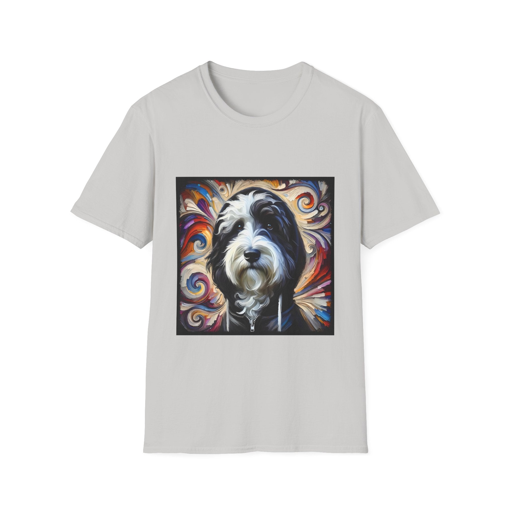 Sheepadoodle Black Hoodie Swirl | Unisex Dog T-Shirt