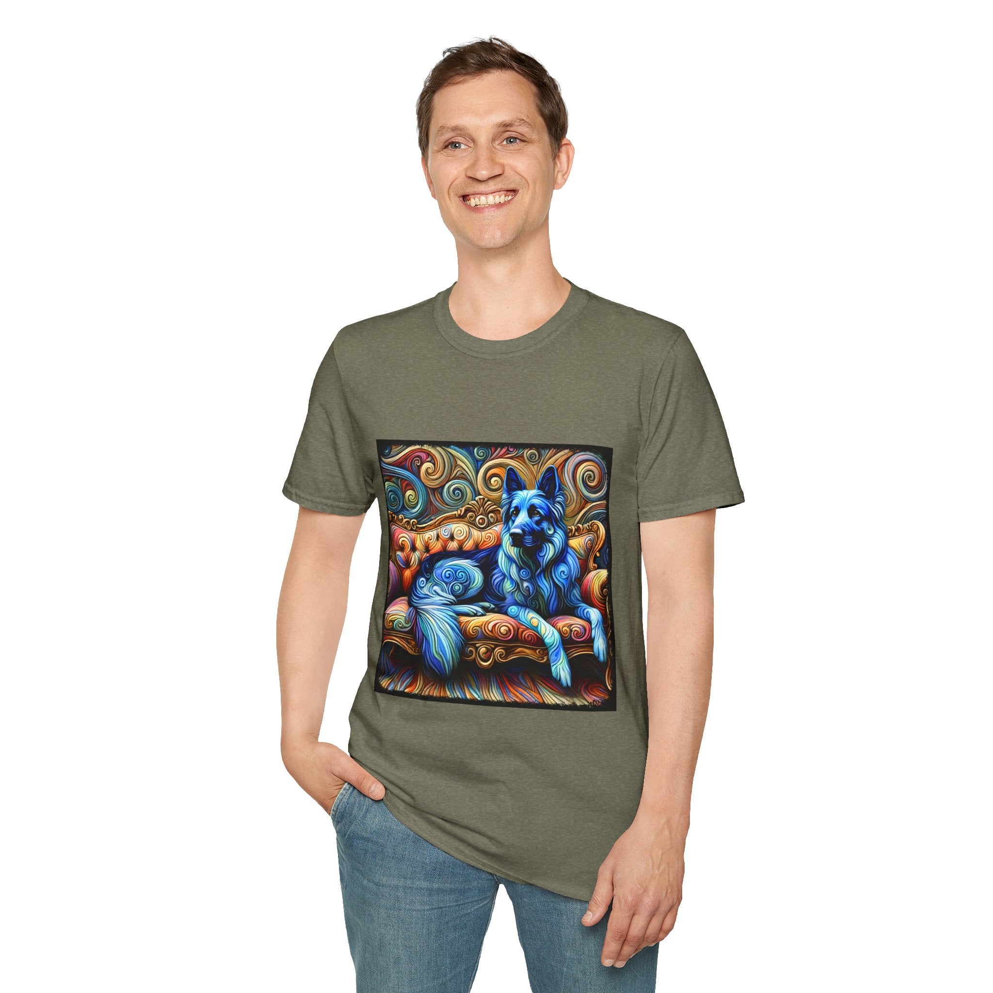 German Shepherd Blue Swirl | Unisex Dog T-Shirt