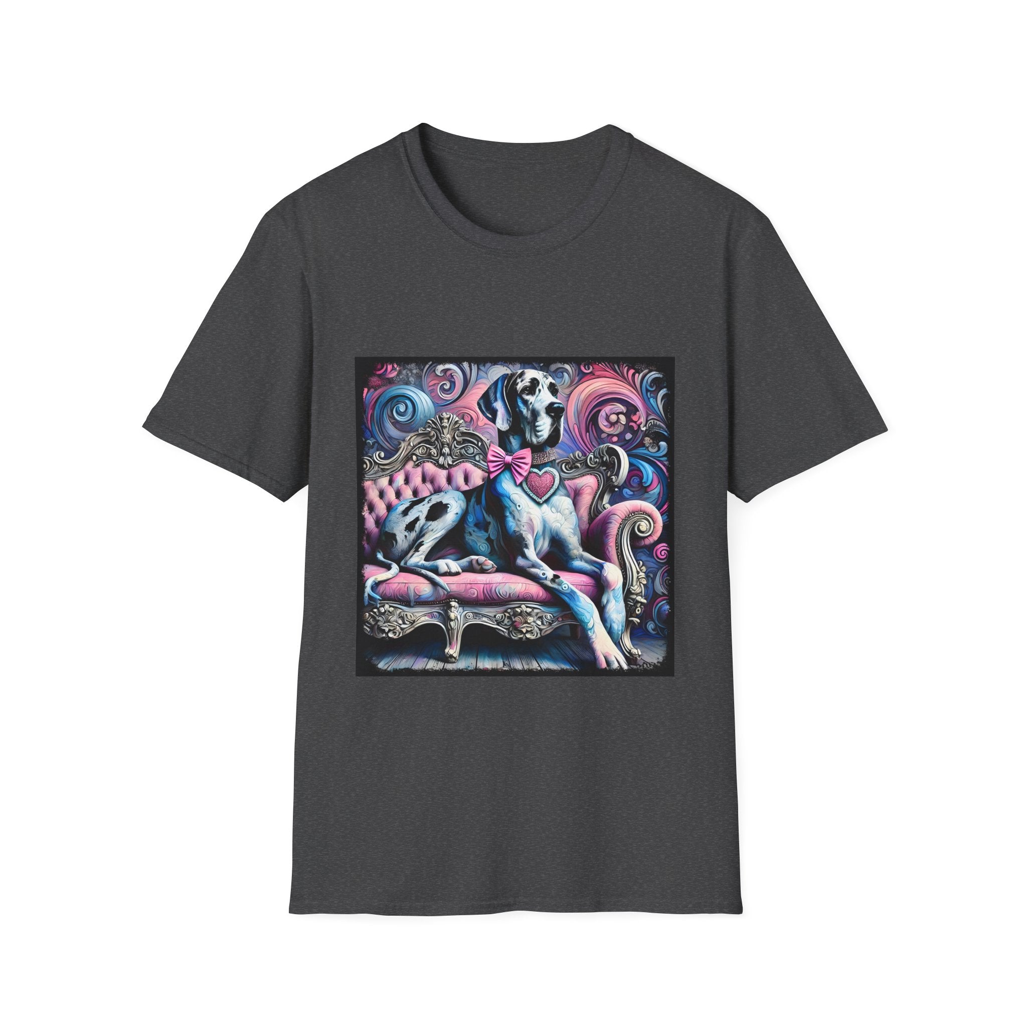 Great Dane Purple Heart Swirl | Unisex Dog T-Shirt